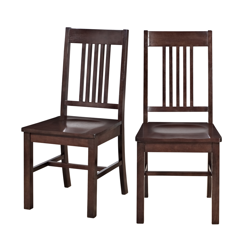 Solid Wood Cappuccino Dining Chairs (Set of 2)