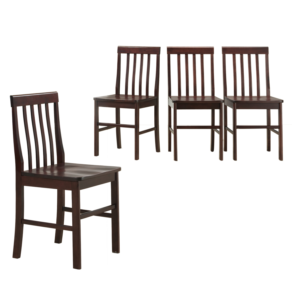 Espresso Wood Dining Chairs (Set of 4)