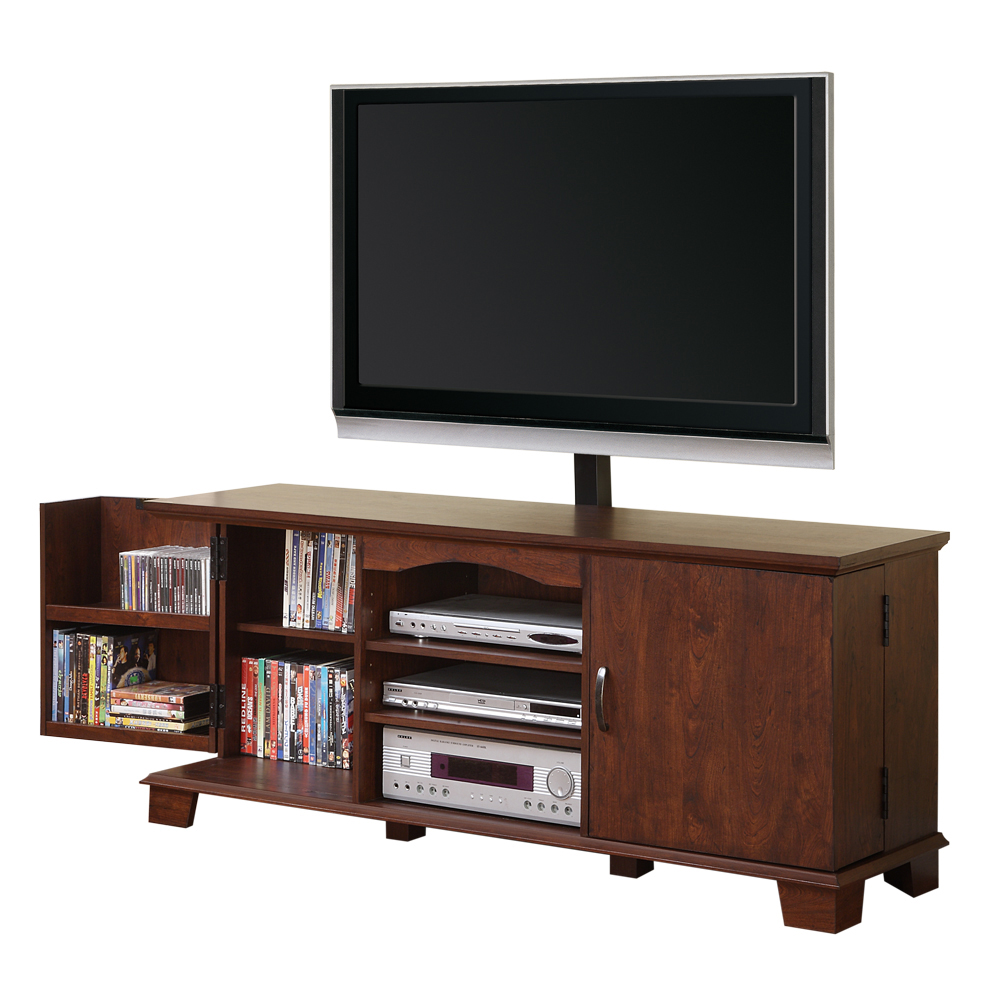 60 in. Brown Wood TV Stand with Mount