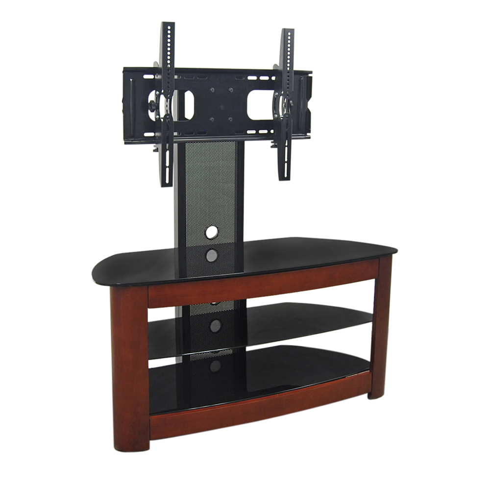 Walker Edison 42 in. Black Corner TV Stand with Wood accents and Removable Mount at Sears.com