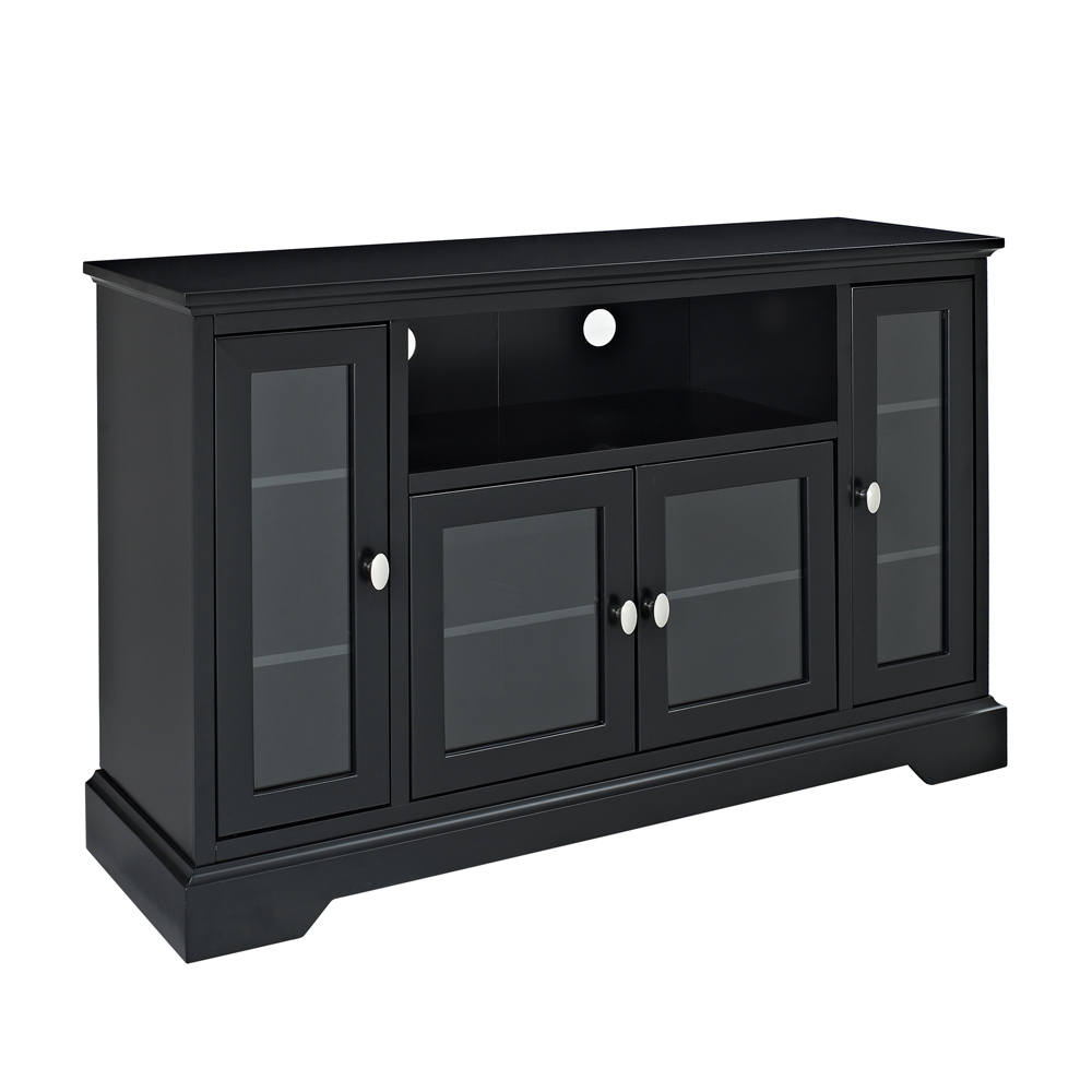 52 in. Black Highboy Style Wood TV Stand