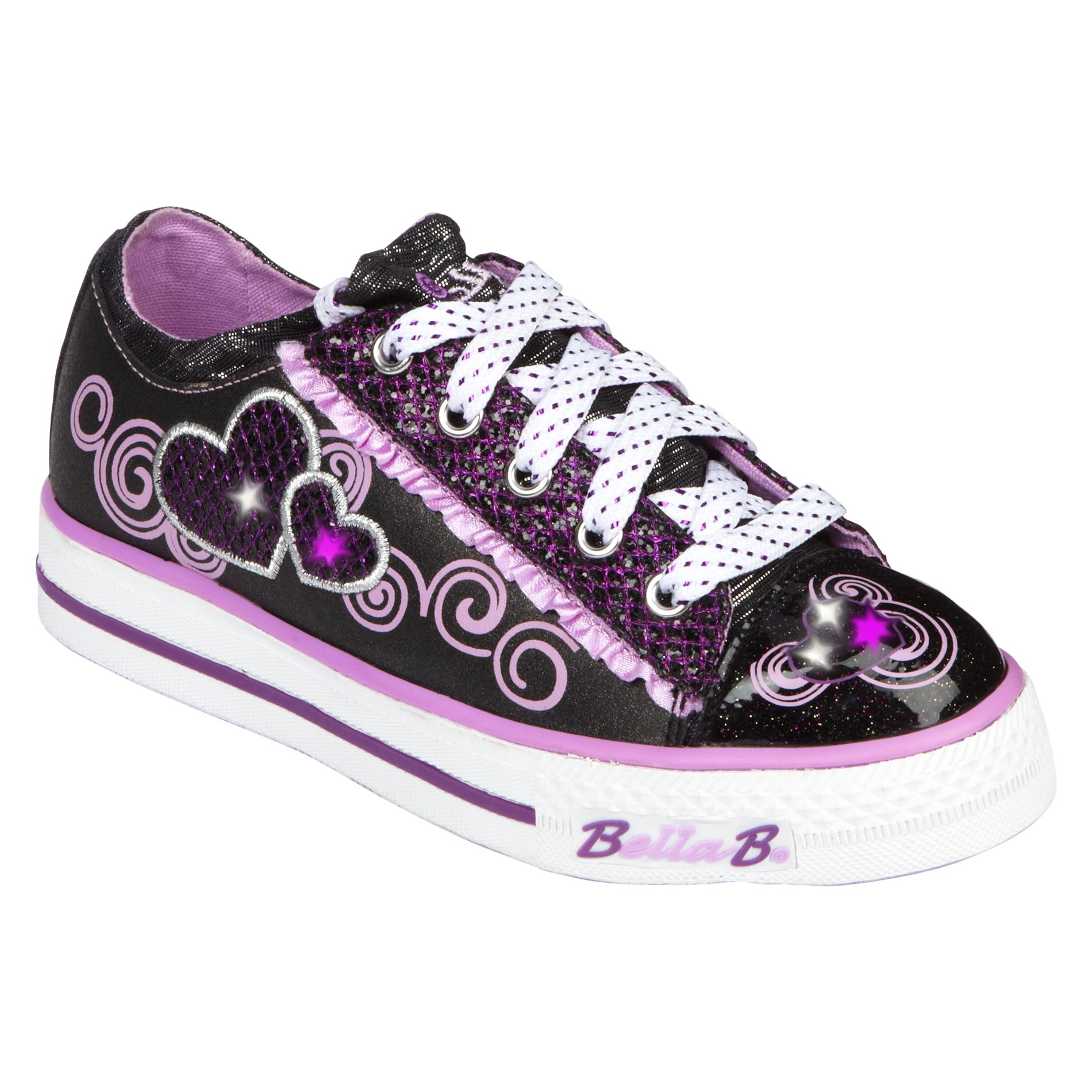 Skechers Girl's Bella Ballerina Twirl N'Swirl Light Up Shoe - Black/Lavender 3 - (Youth)