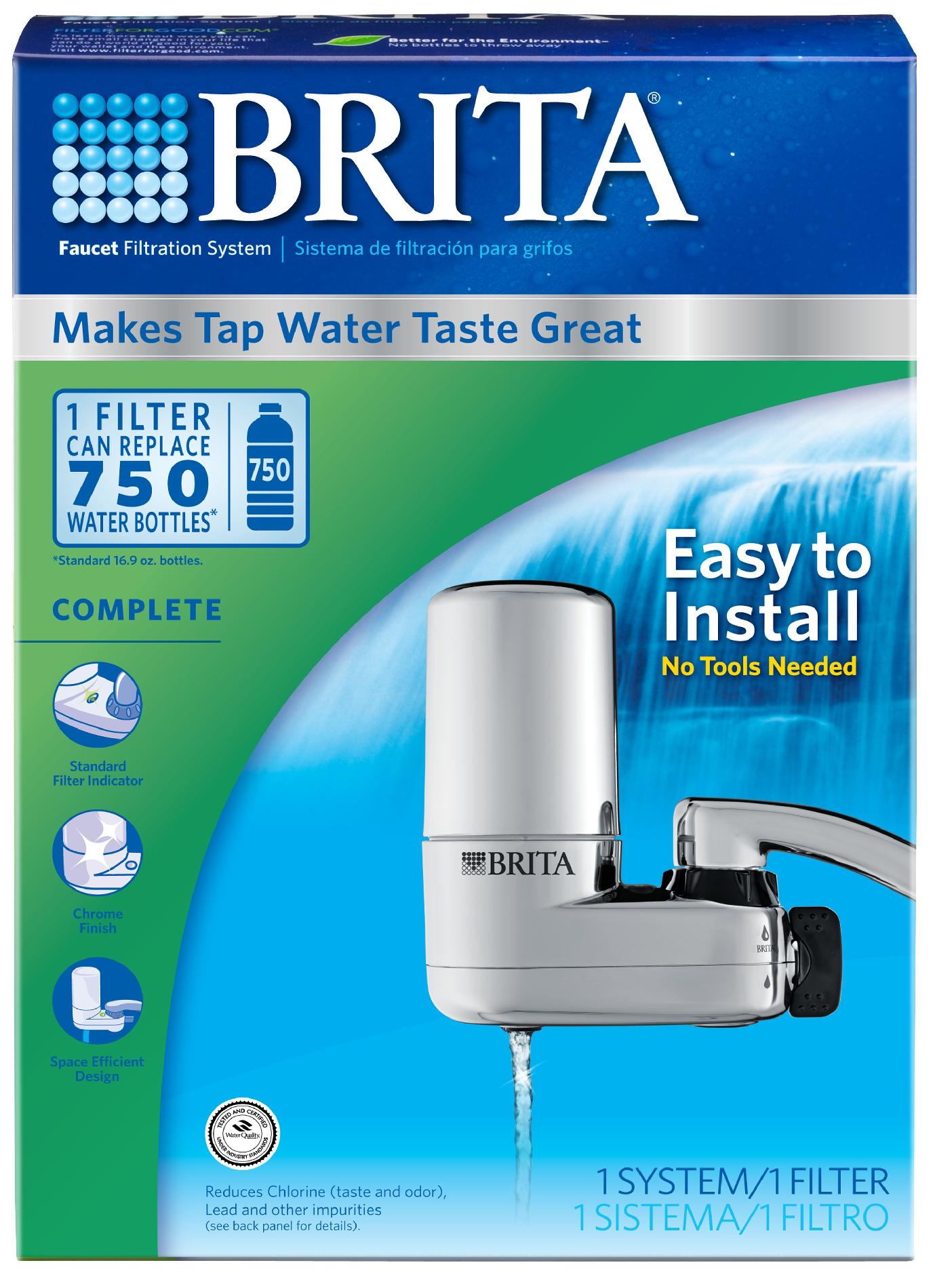 UPC 060258356182 Brita Chrome Faucet Mount Filtration System BRITA