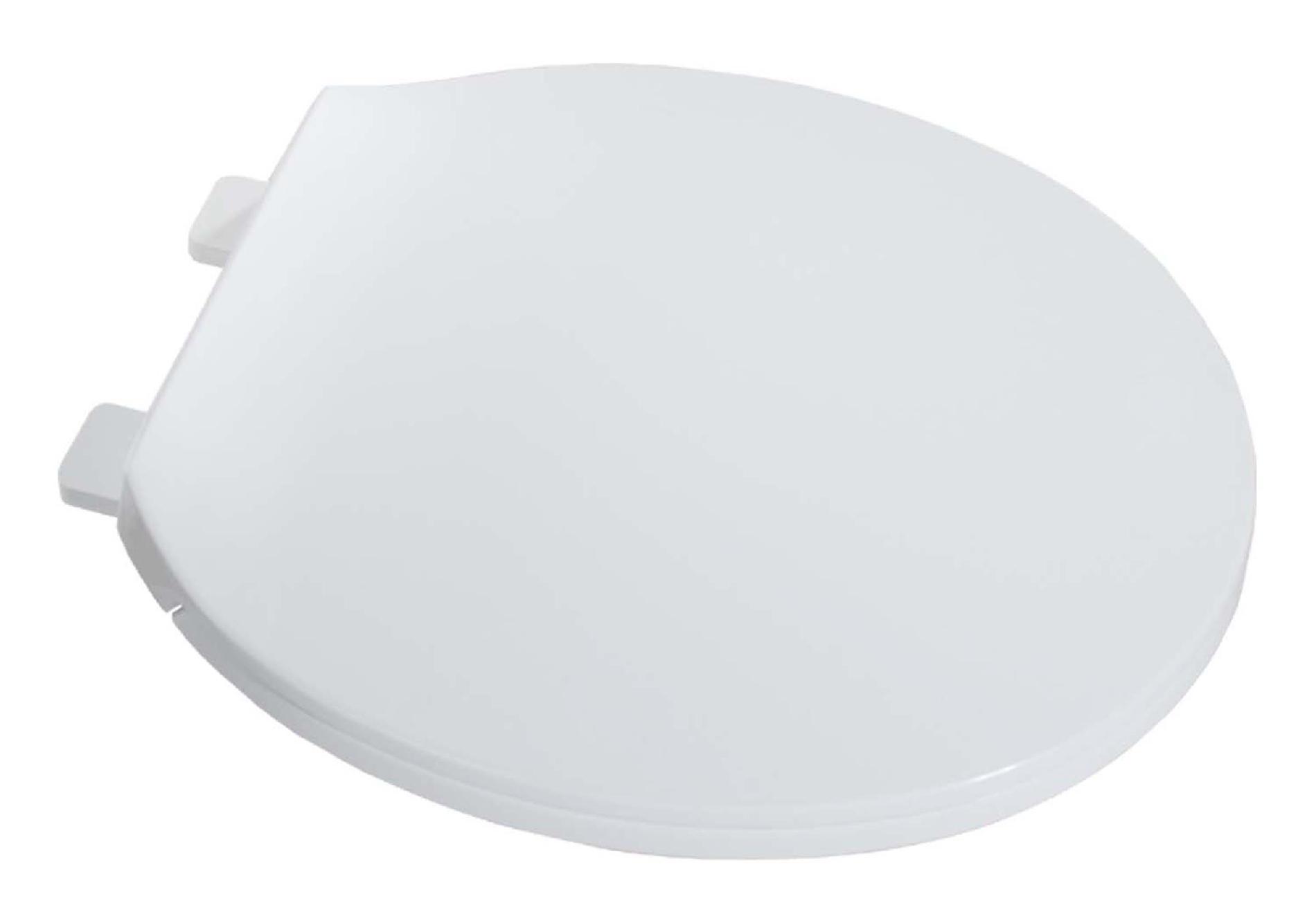 LDR 050 1750 Elongated Wood Toilet Seat with Polished Brass Hinges Oak Finish Toilet Seats Tools