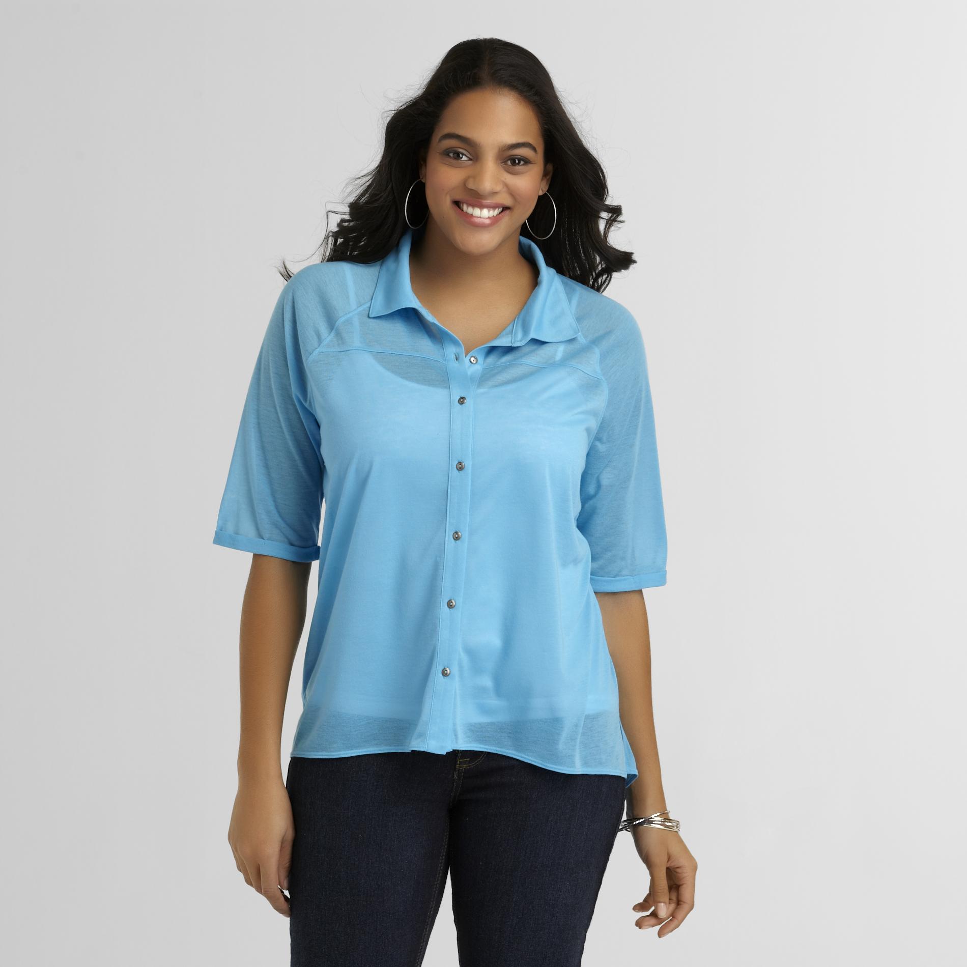 Love Your Style, Love Your Size Women's Plus Semi-Sheer Shirt at Kmart.com