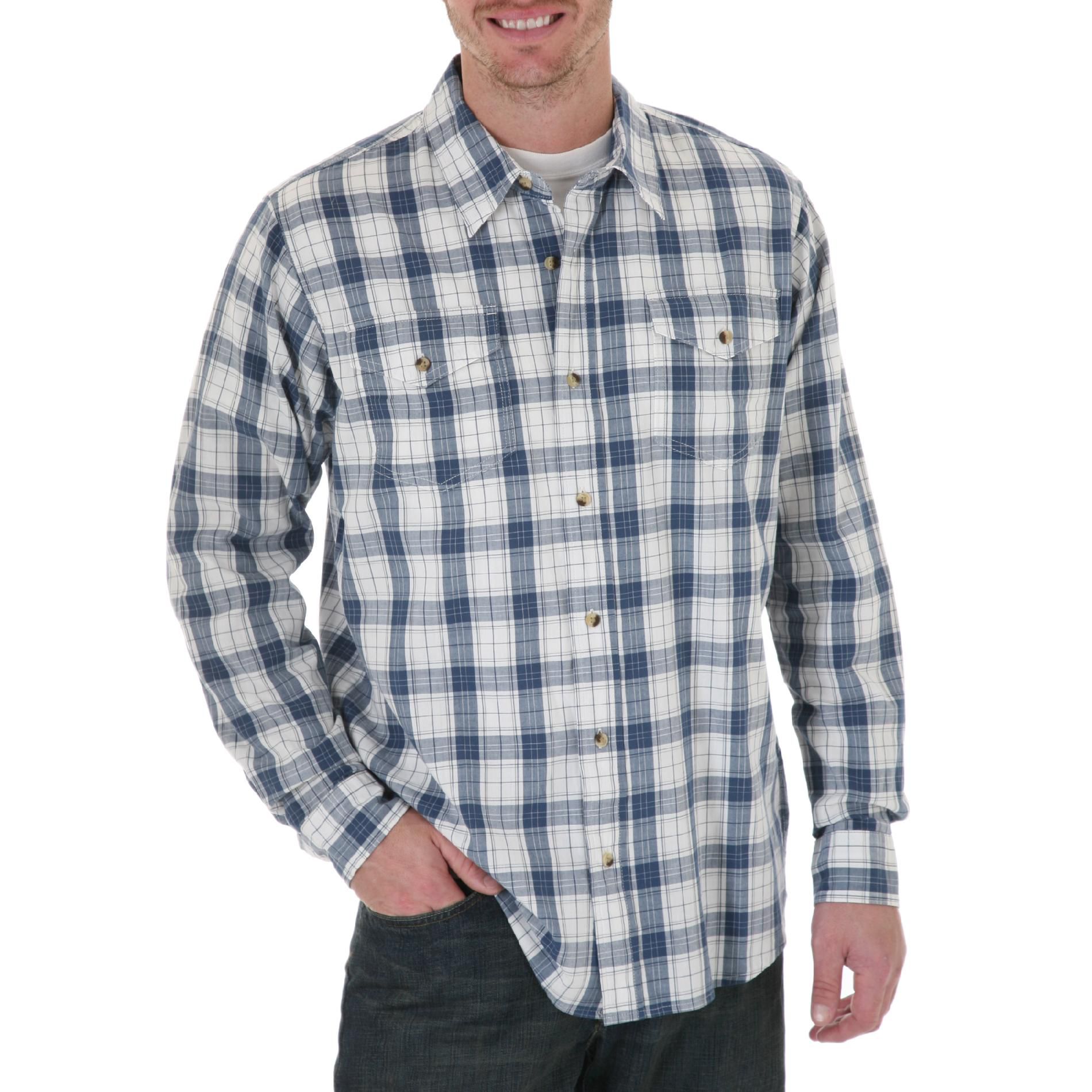 Wrangler Men’s Shirt Button Front Plaid at Kmart.com