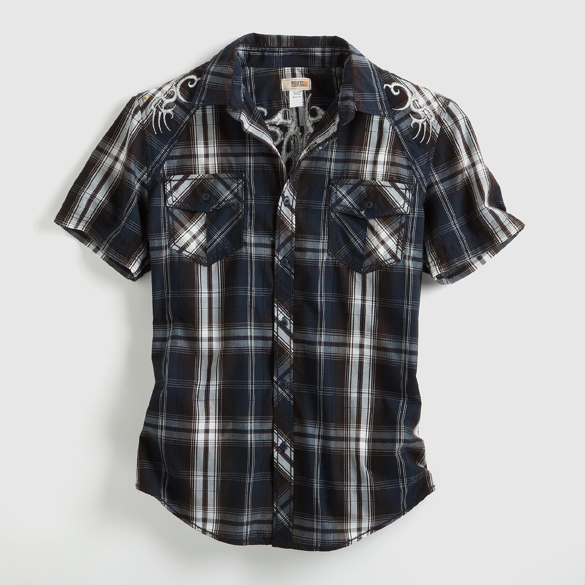 Route 66 Men's Plaid Shirt - Embroidered at Kmart.com