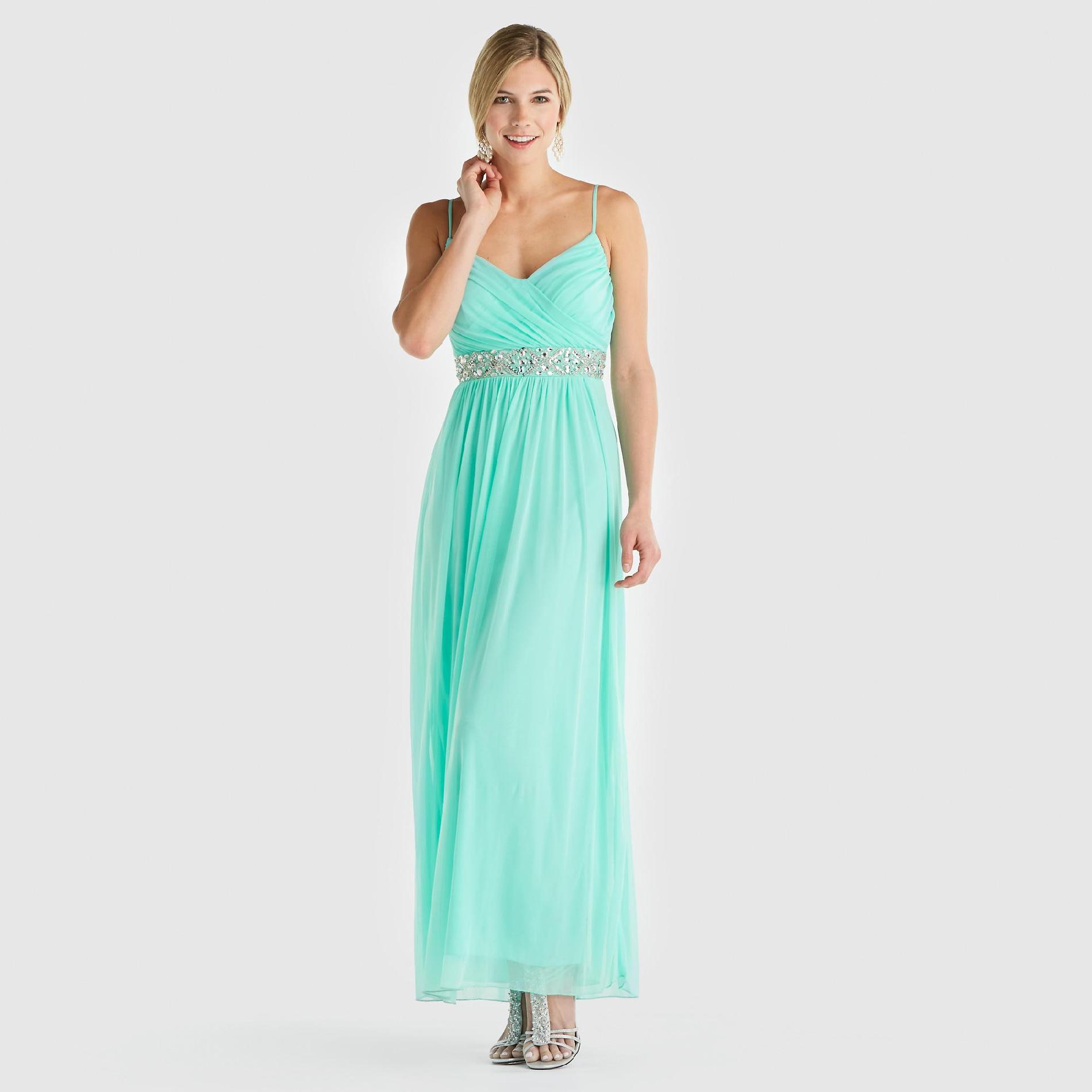 Bee Darlin Juniors's Chiffon Surplice Prom Gown at Sears.com