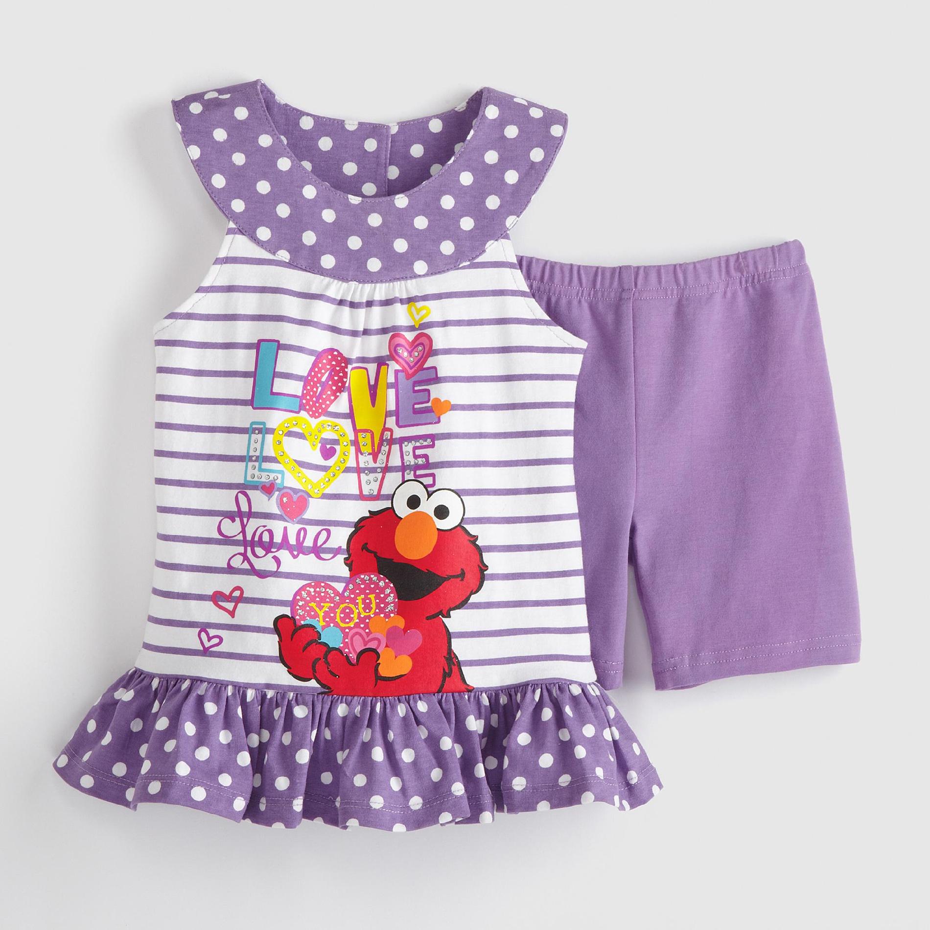 Sesame Street Elmo Infant Girl's Tunic & Shorts - Love at Kmart.com