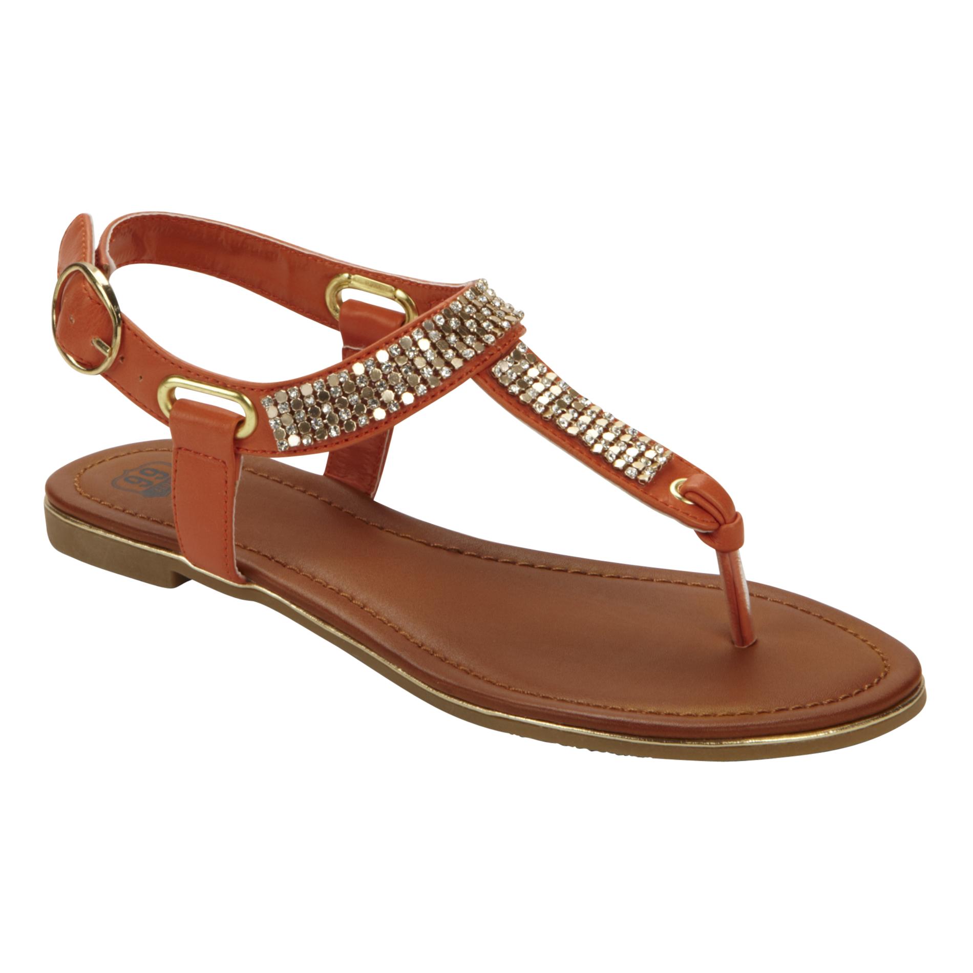 Route 66 Women's Ornamented T-Thong Sandal Zebina - Orange at Kmart.com