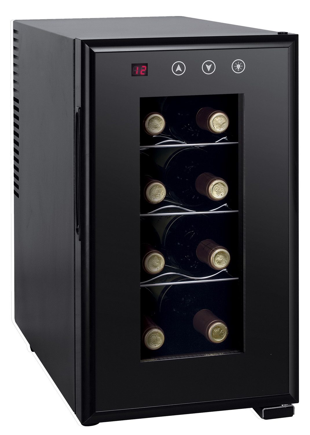 SPT Upright 8-bottle Thermo-Electric Wine Cooler with Heat Black
