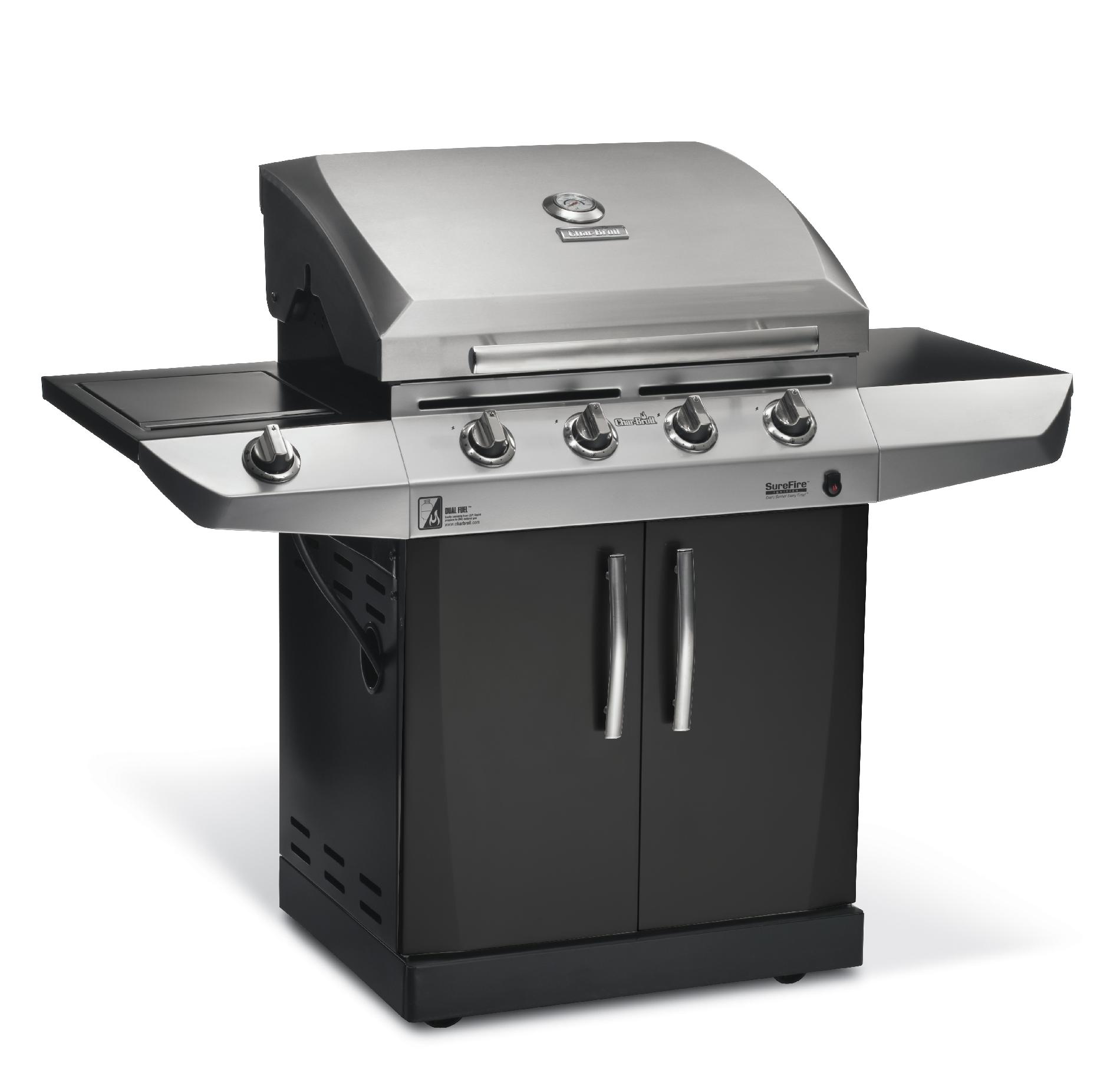 463270310 Stainless Steel 4 Burner Dual Fuel Gas Grill with Side Burner Sears Outlet
