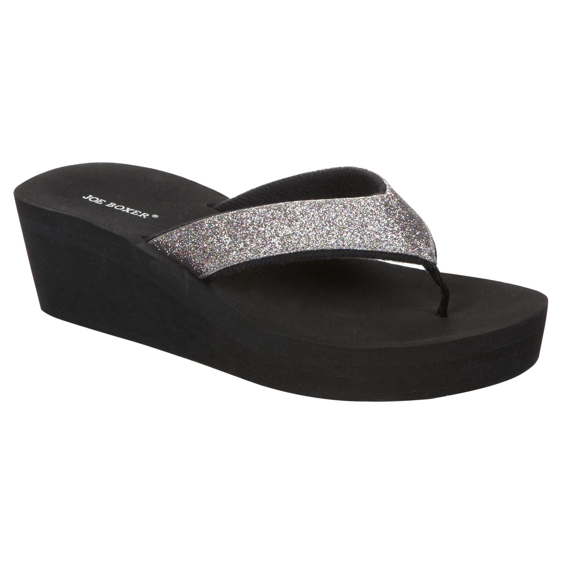 Joe Boxer Women's Sequin Wedge Marilyn - Silver at mygofer.com