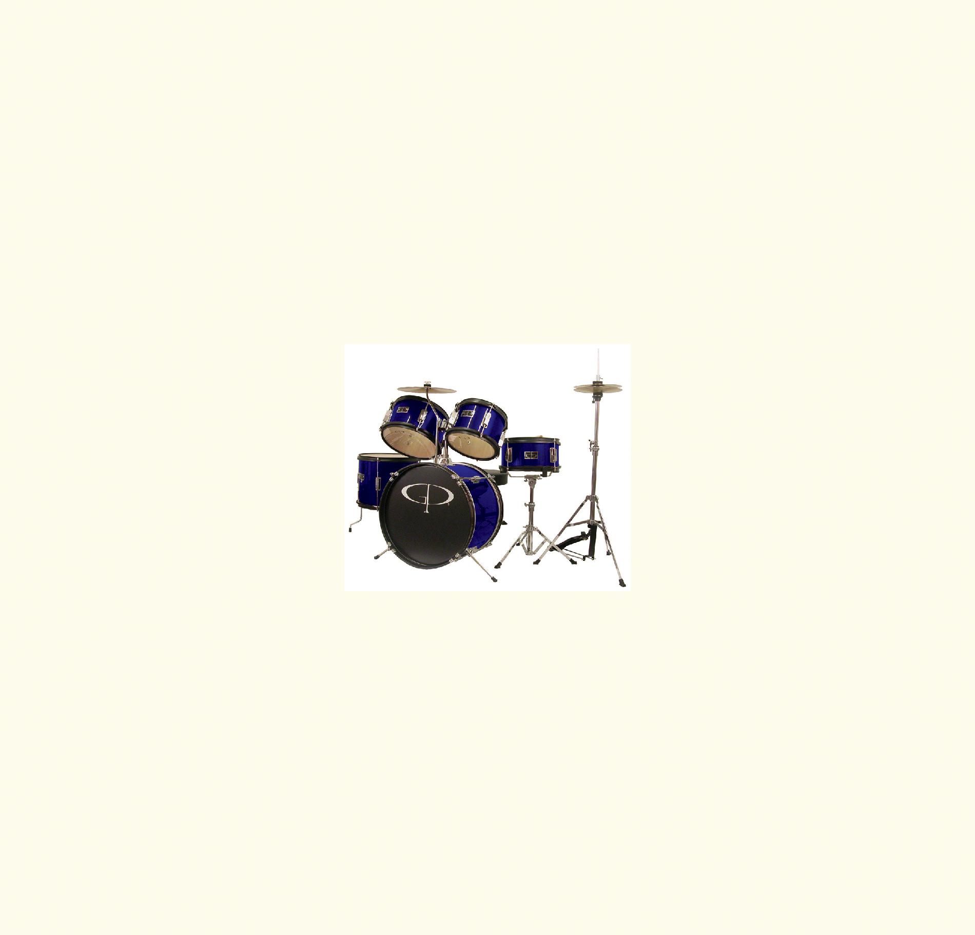 GP55 5-Piece Junior Drum Set With Cymbals and Throne in Blue
