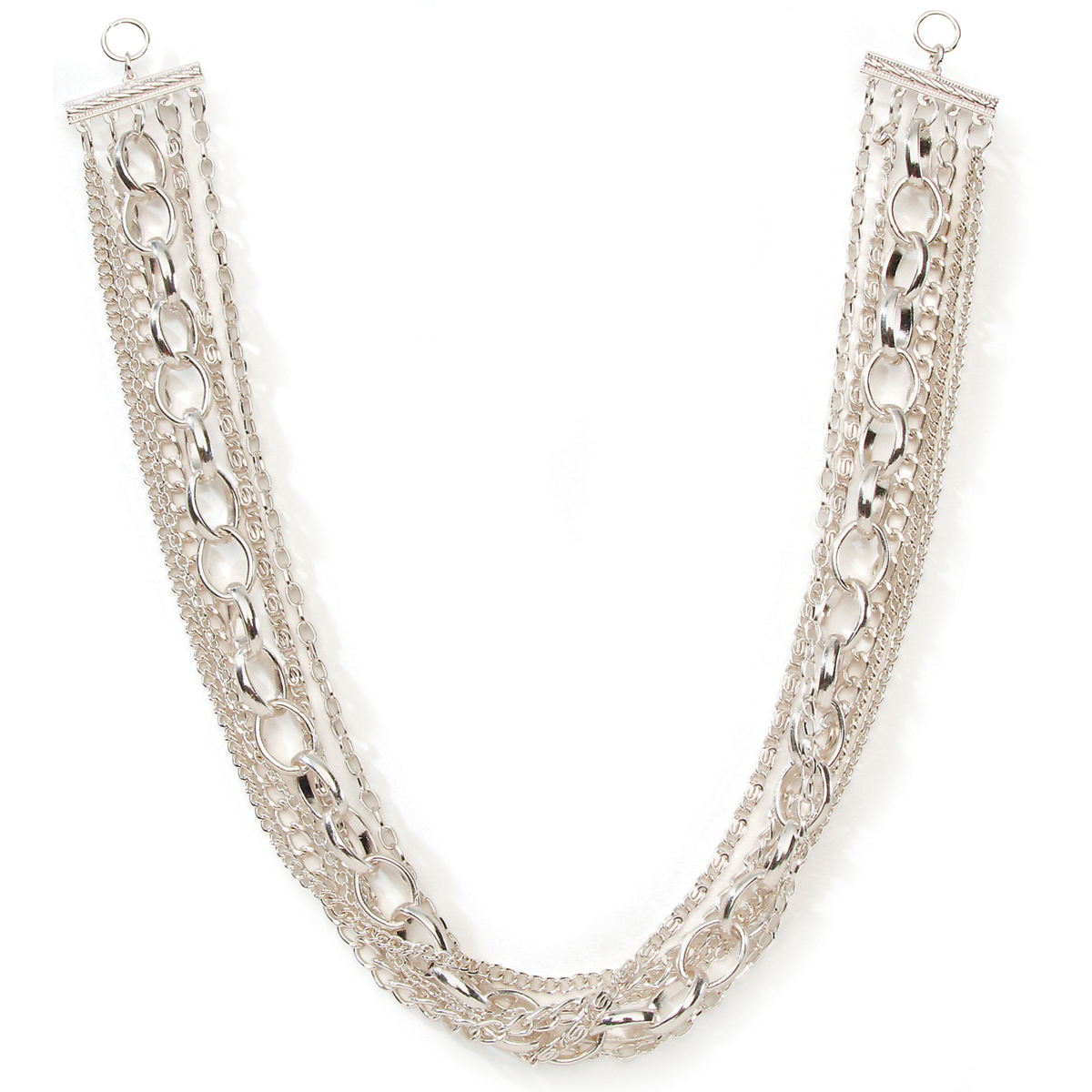 Tori Spelling Styled by Tori Spelling (TM) Multi Chain Necklace Bottom-Silver 1/Pkg at Kmart.com
