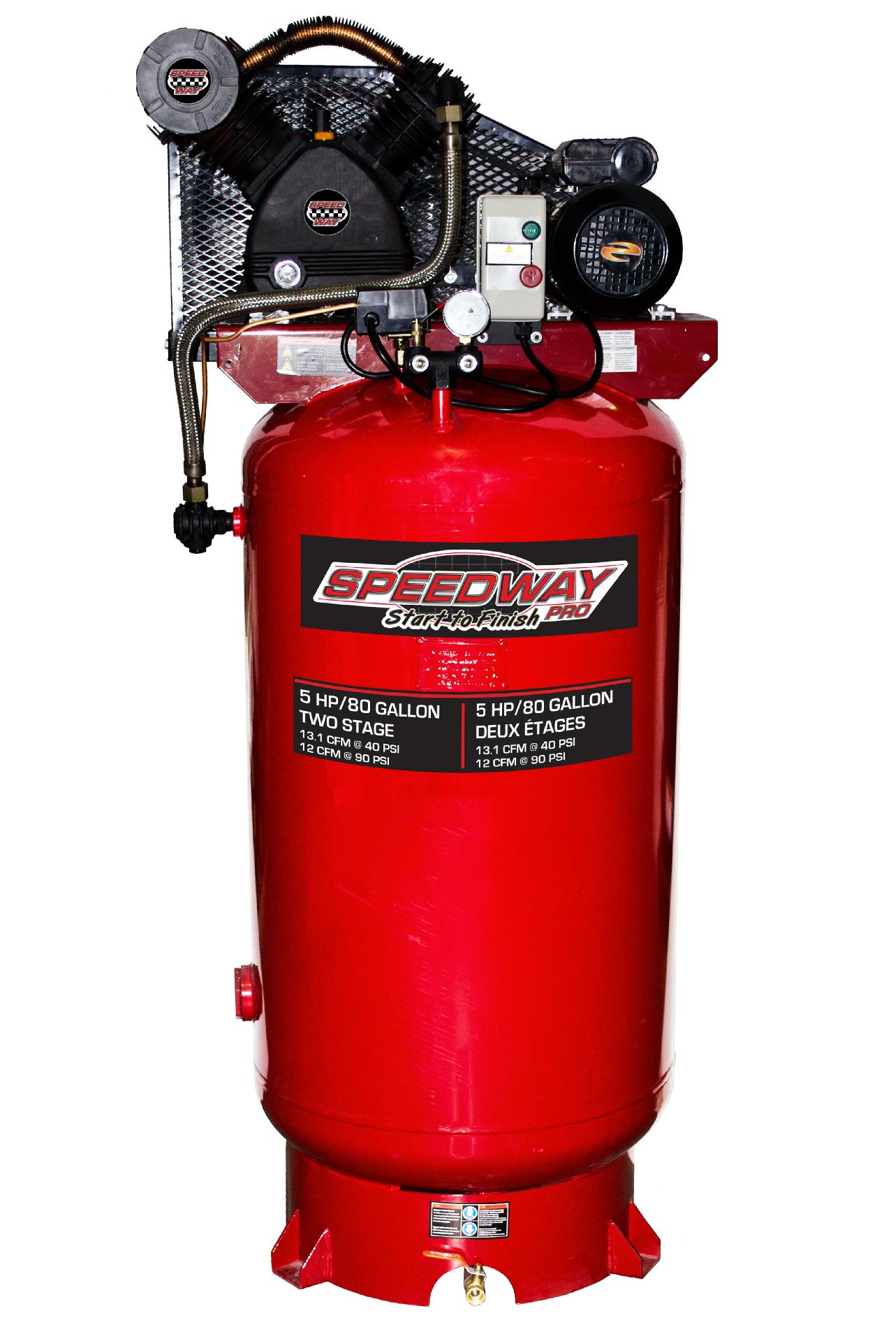 Speedway Start to Finish 5HP 80 Gallon Vertical Two Stage Compressor - 51866 at Kmart.com