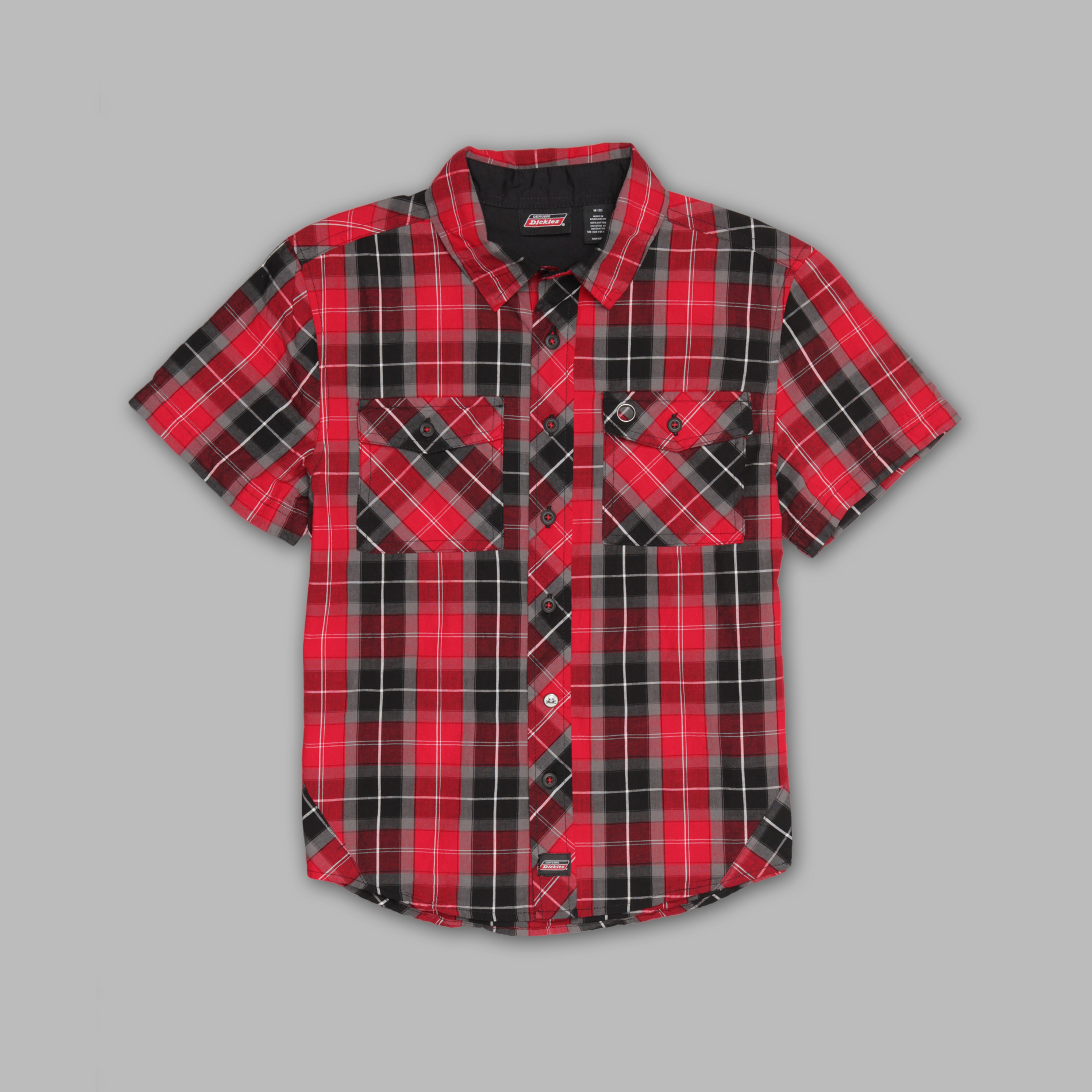 Genuine Dickies Boy's Short Sleeve Plaid Button-front Shirt at Kmart.com