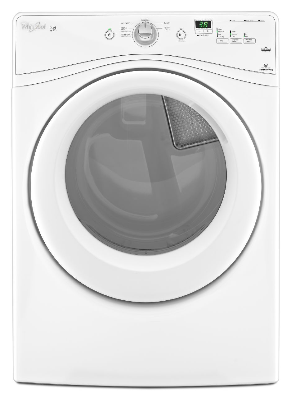 Whirlpool 7.4 cu. ft. Electric Dryer w/ WrinkleShield - White 7.0 cu. ft. and greater