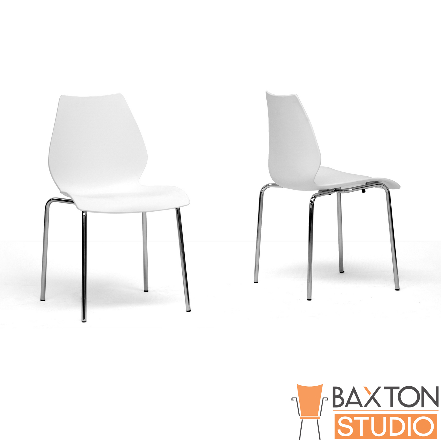Baxton Overlea White Plastic Modern Dining Chair (Set of 2) at Kmart.com