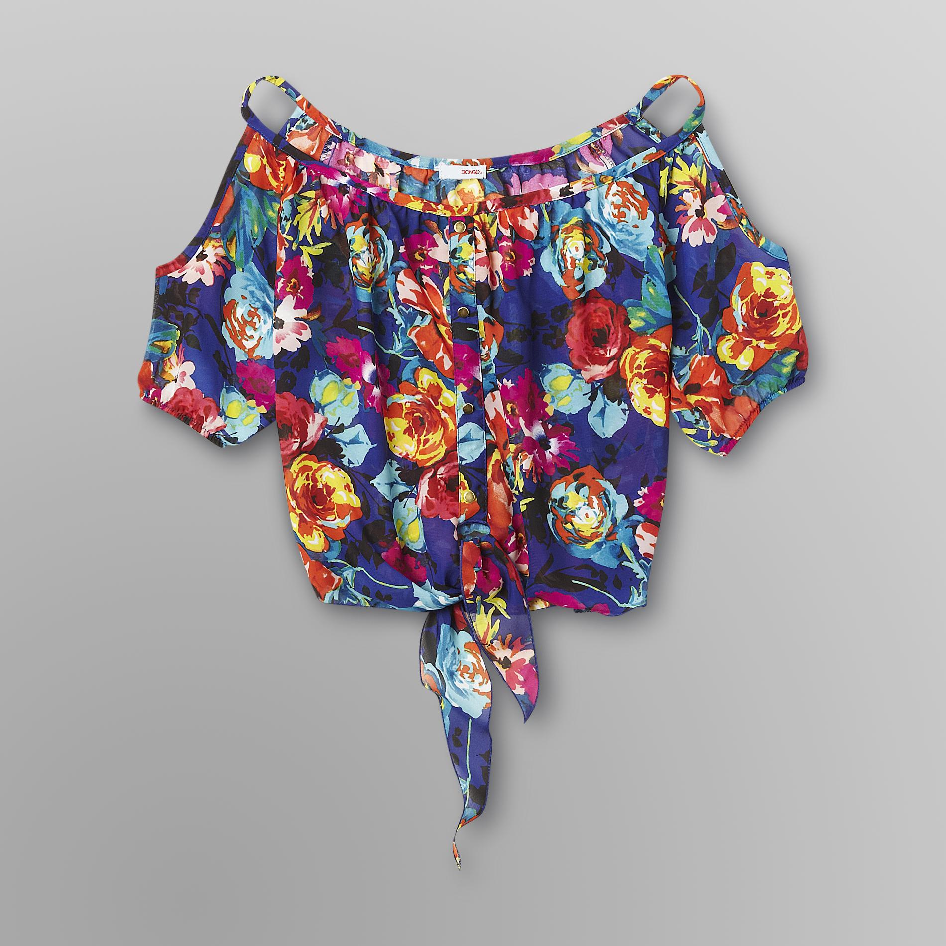 Bongo Junior's Chiffon Cold Shoulder Top - Floral at Sears.com
