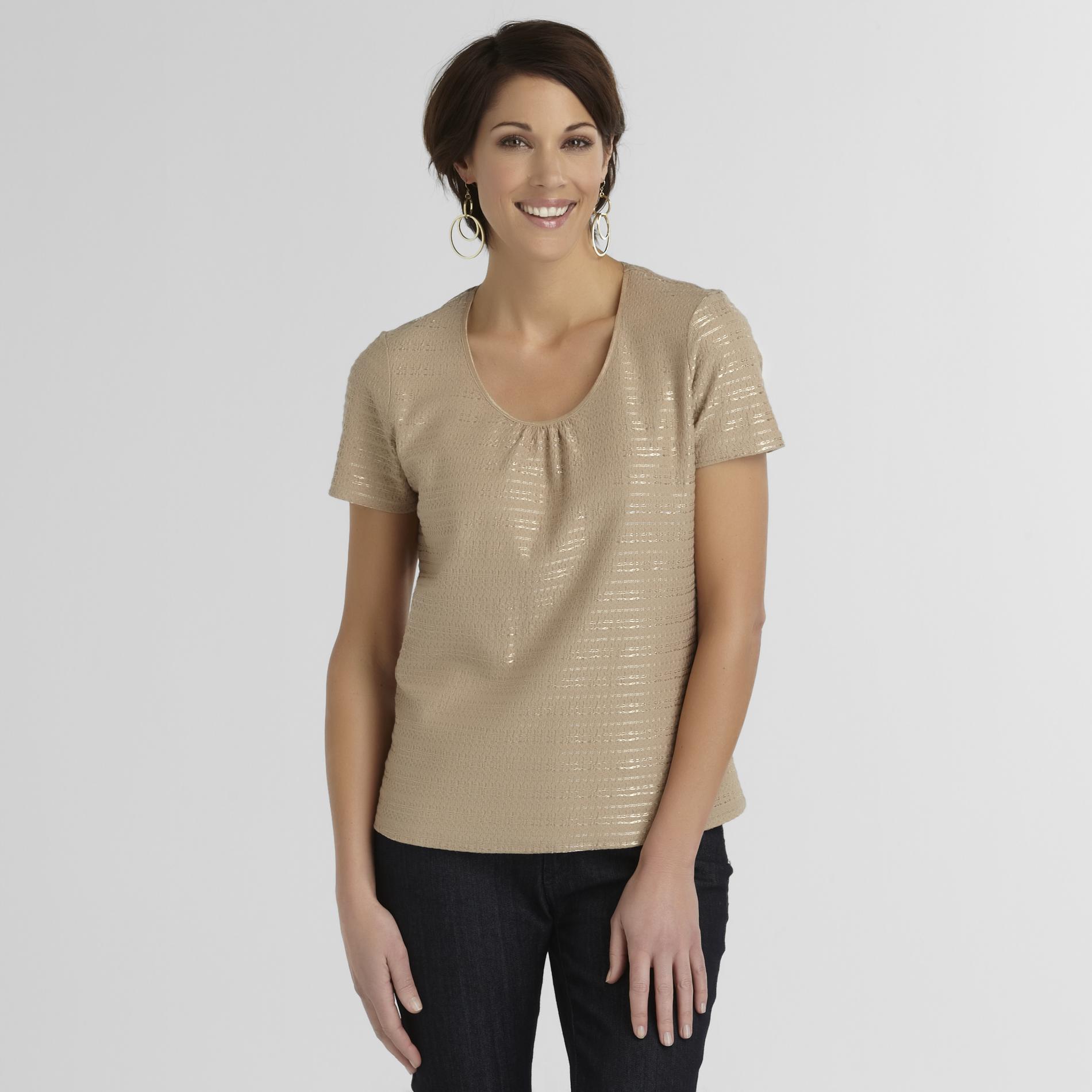 Jaclyn Smith Women's Textured T-Shirt at Kmart.com