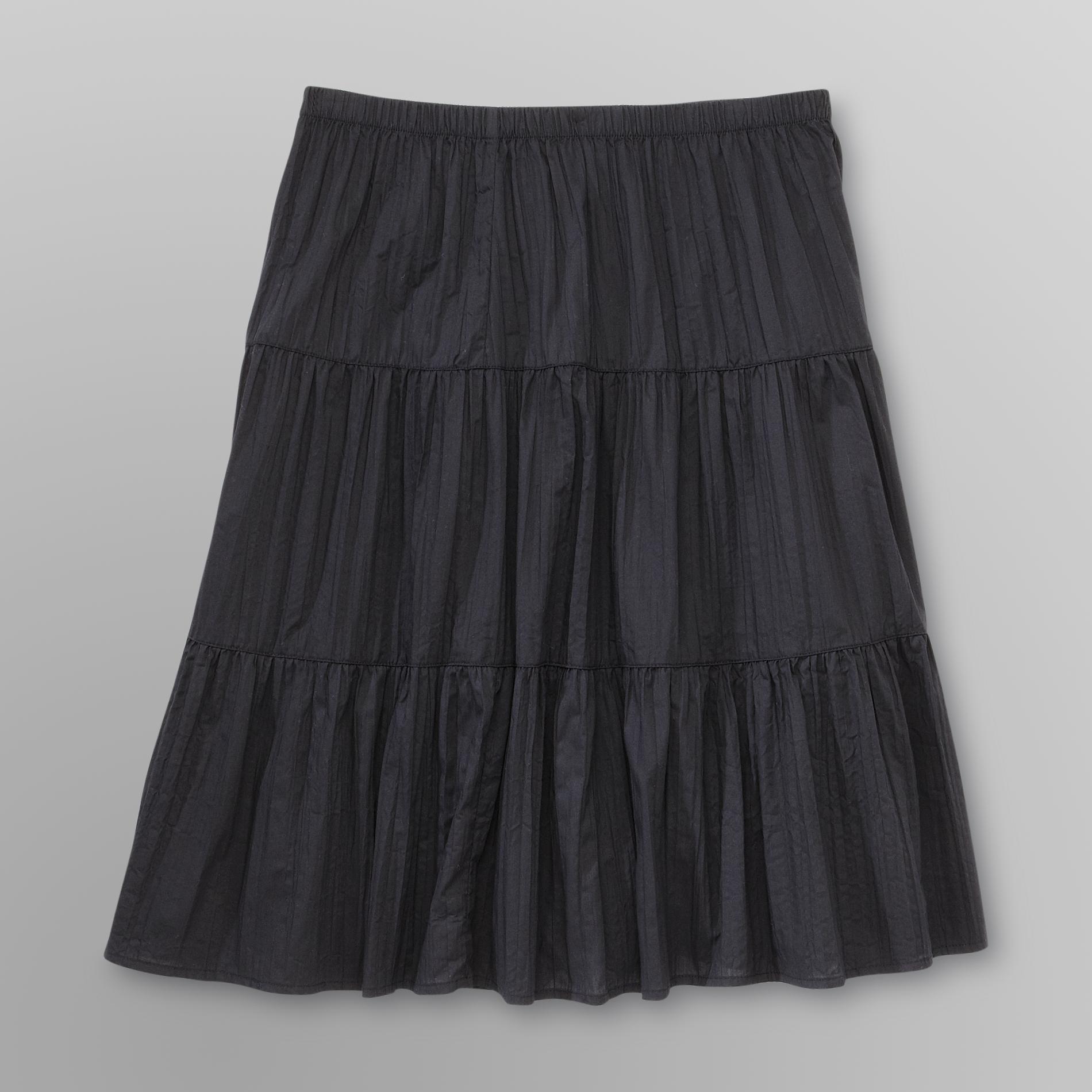 Basic Editions Women's Plus Tiered Crinkle Skirt at Kmart.com