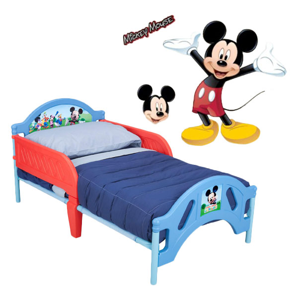 Disney Mickey Mouse Toddler Bed and Wall Decals Bundle at Kmart.com
