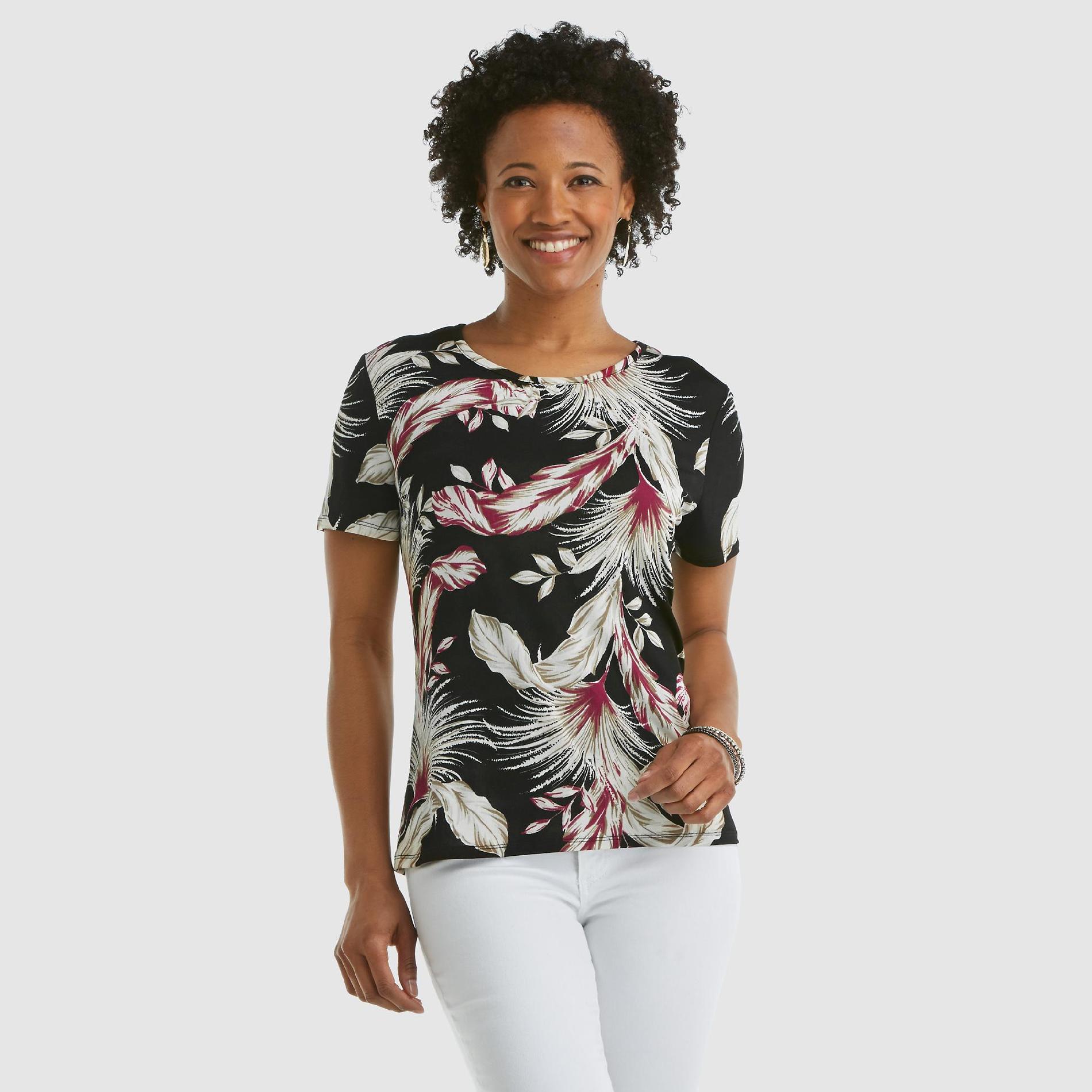 Jaclyn Smith Women's T-Shirt - Floral at Kmart.com