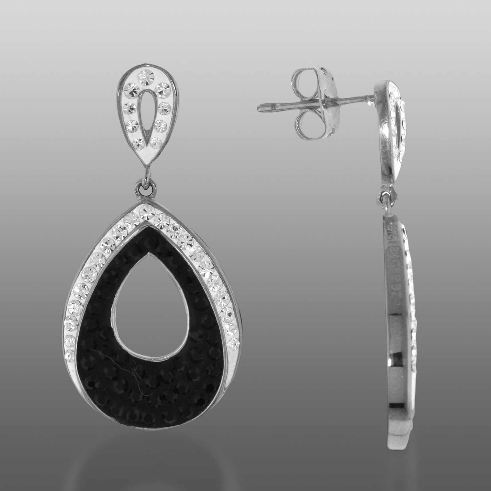 Platinum Over Bronze Black & White Crystal