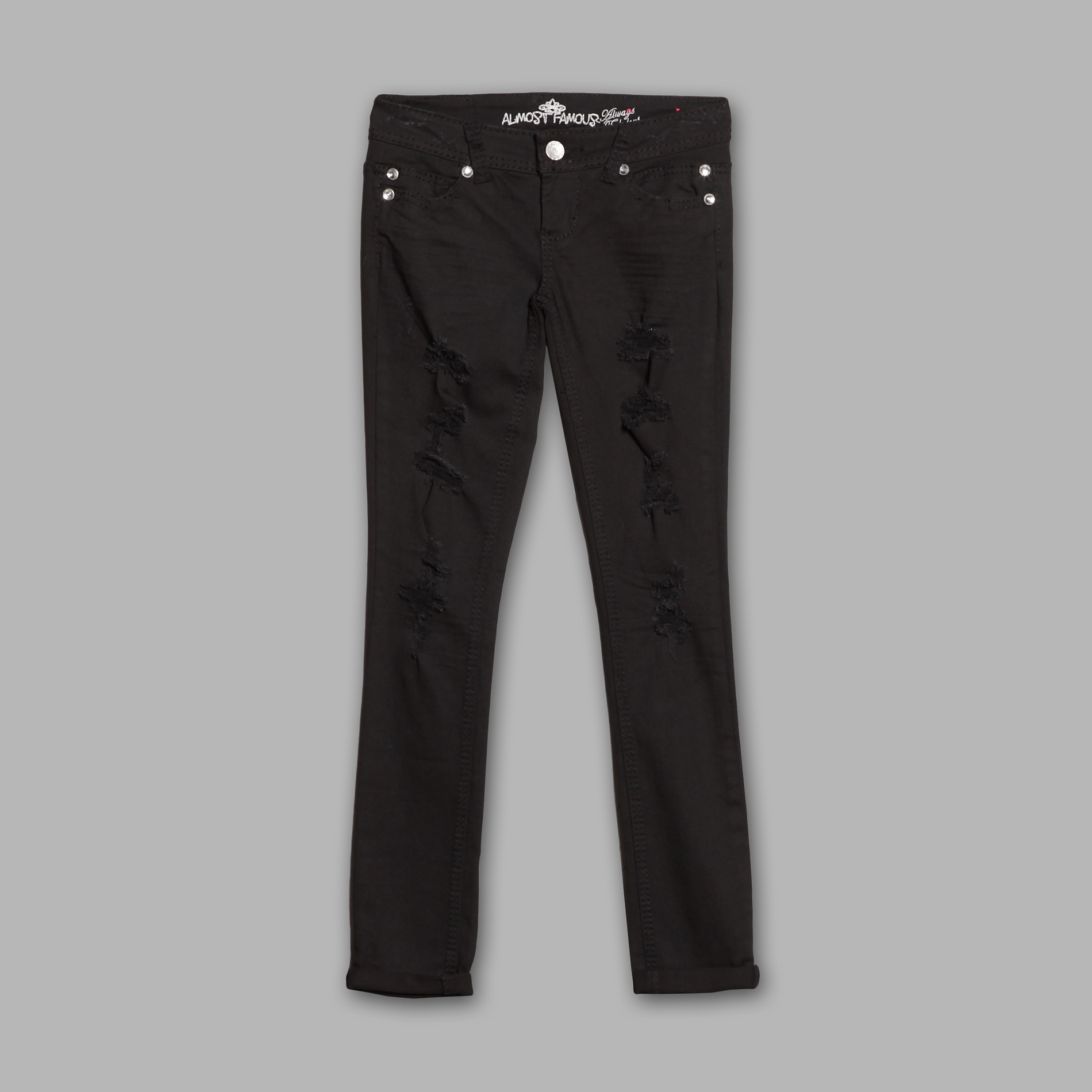 Almost Famous Juniors' Destructed Skinny Leg Pants at Sears.com