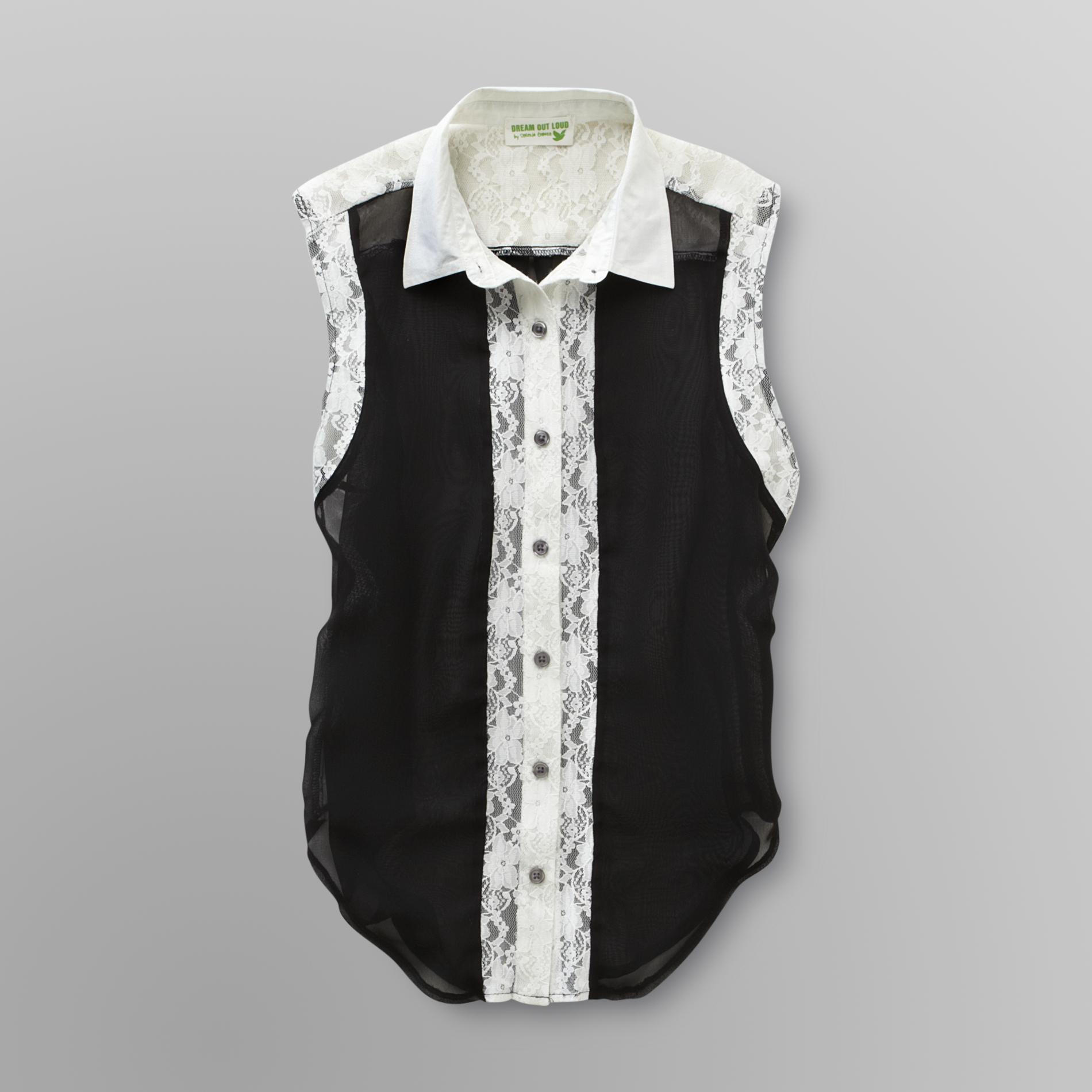 Dream Out Loud by Selena Gomez Junior's Sleeveless Lace Inset Shirt at Kmart.com