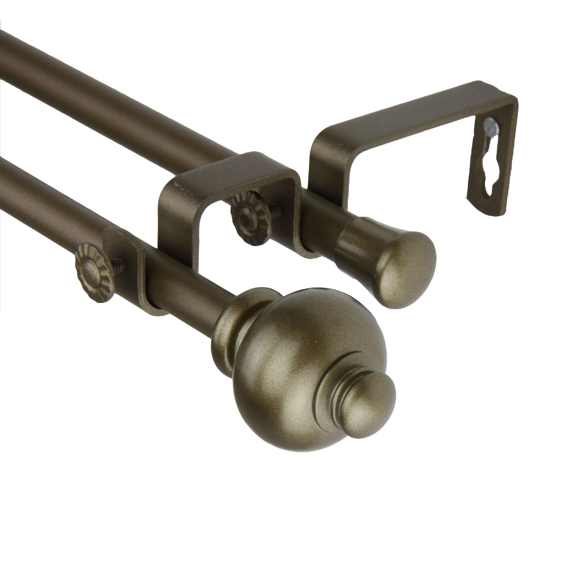 Rod Desyne Antique Gold Knob Double Curtain Rod 28-48 inch at Kmart.com