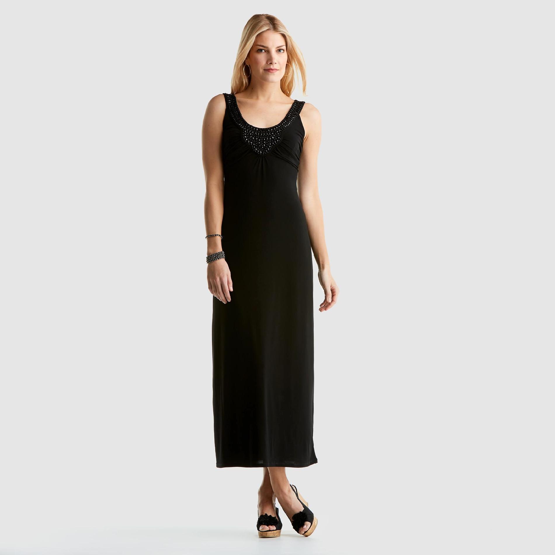 Jaclyn Smith Women's Maxi Dress - Embellished Neck at Kmart.com