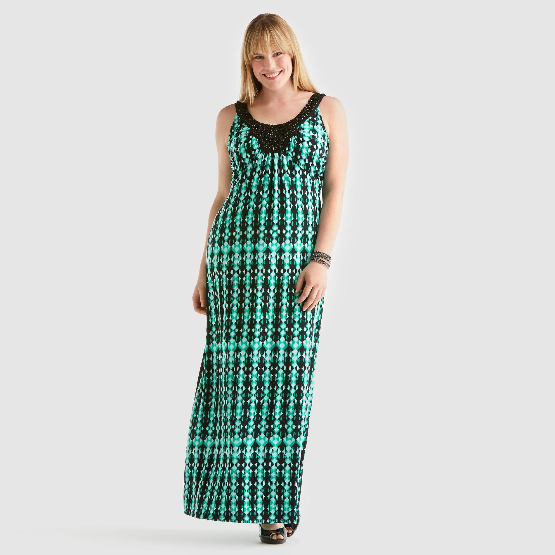Jaclyn Smith Women's Plus Maxi Dress - Tribal Print at Kmart.com