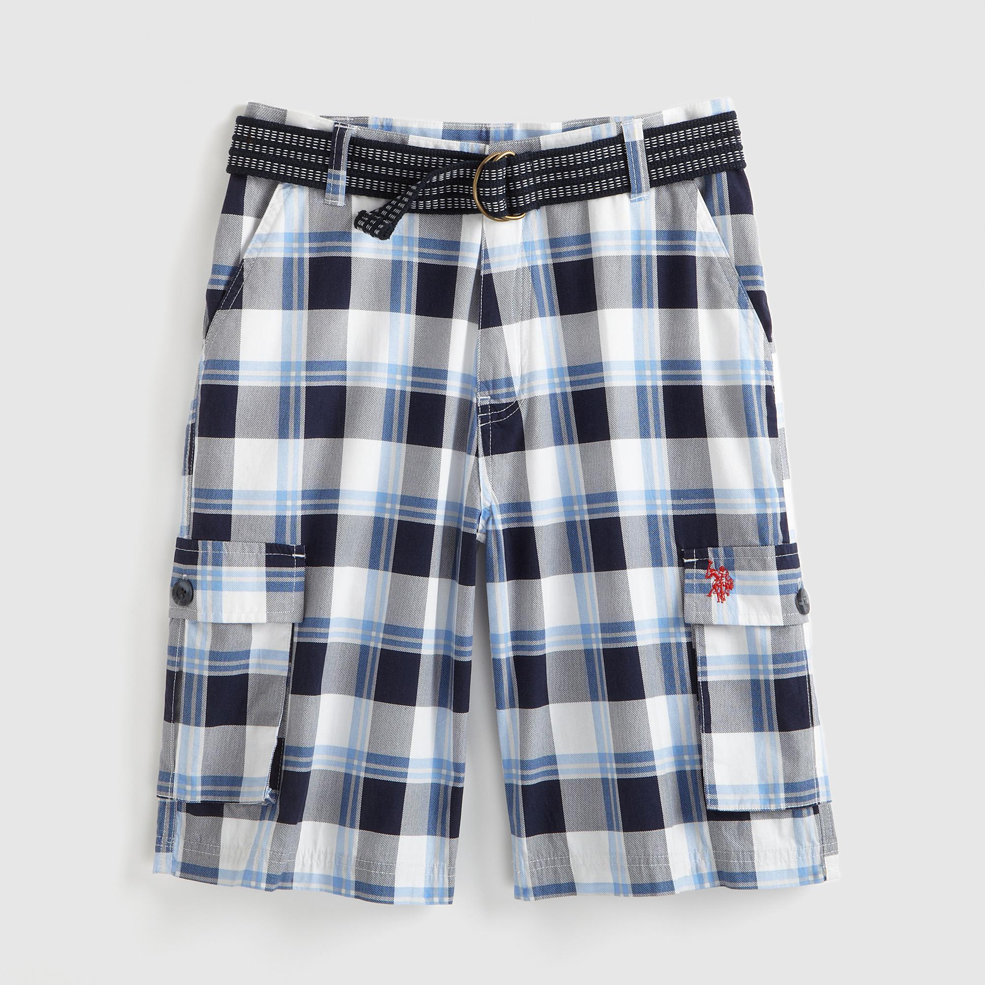 U.S. Polo Assn. Boy's Cargo Shorts & Belt - Plaid at Sears.com