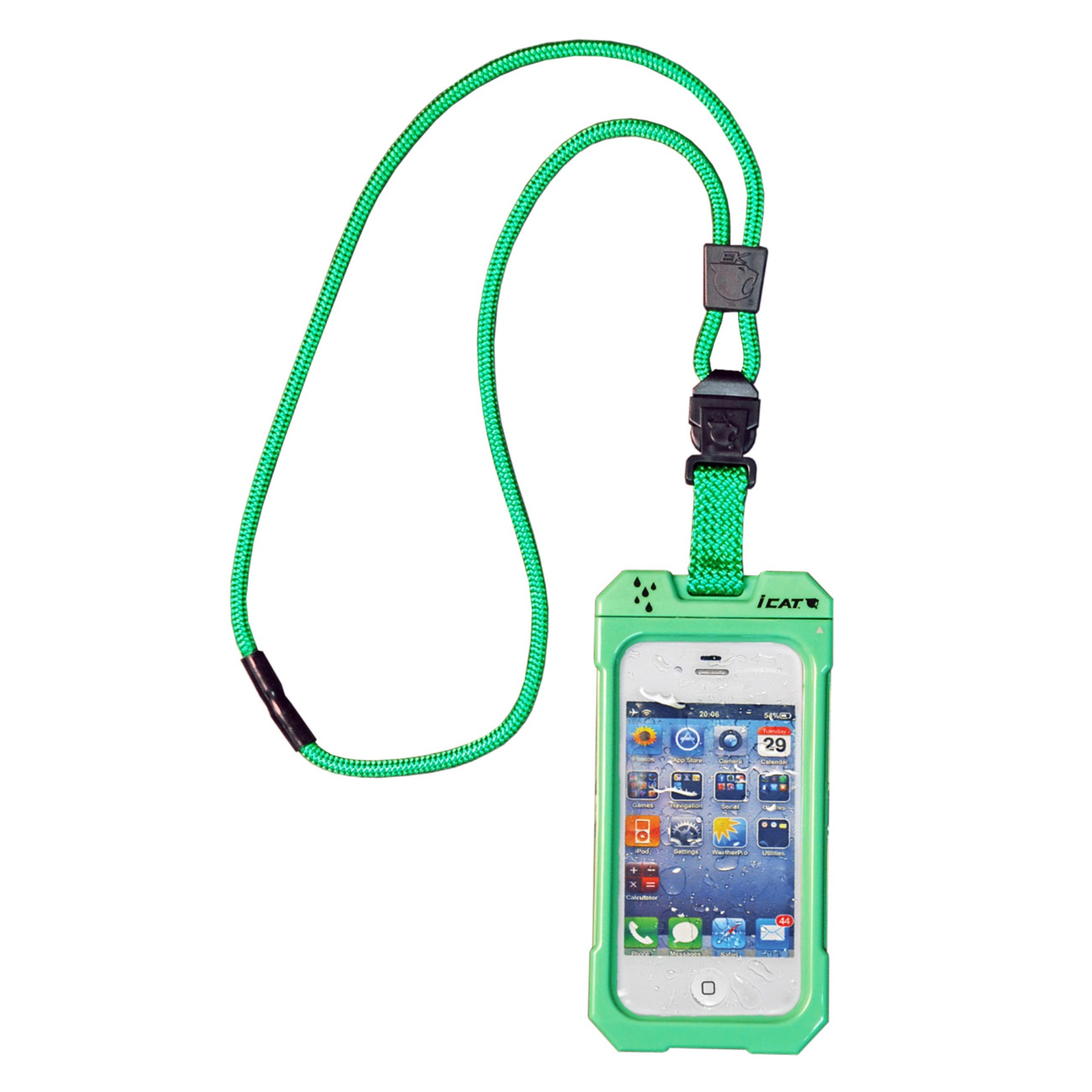 EKUSA DriCat Neck iT 4/4s - 100% waterproof iPhone 4 and 4s case with lanyard
