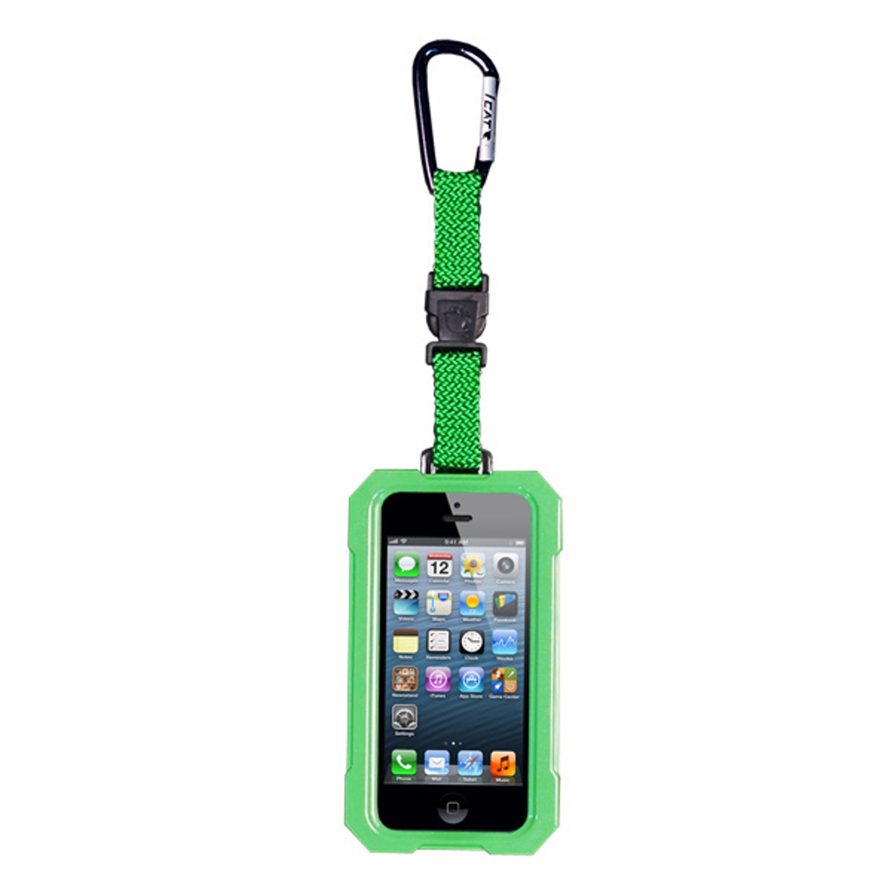 i5 DriCat Hang iT iPhone 5 Case by EKUSA - 100% waterproof case with carabineer clip