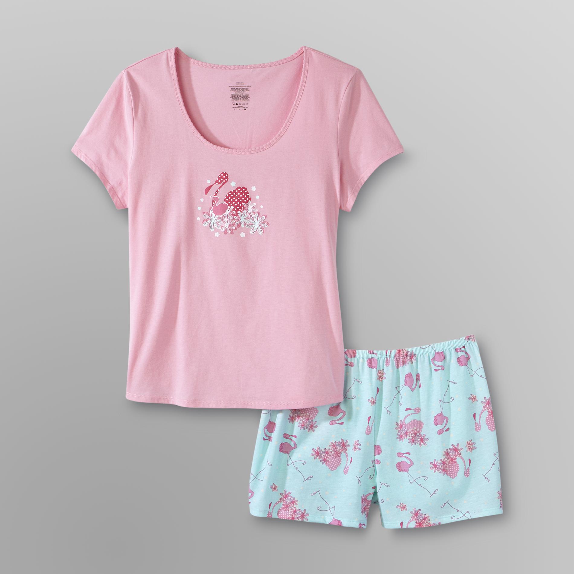 Pink K Women's T-Shirt & Shorts - Flamingos at Kmart.com