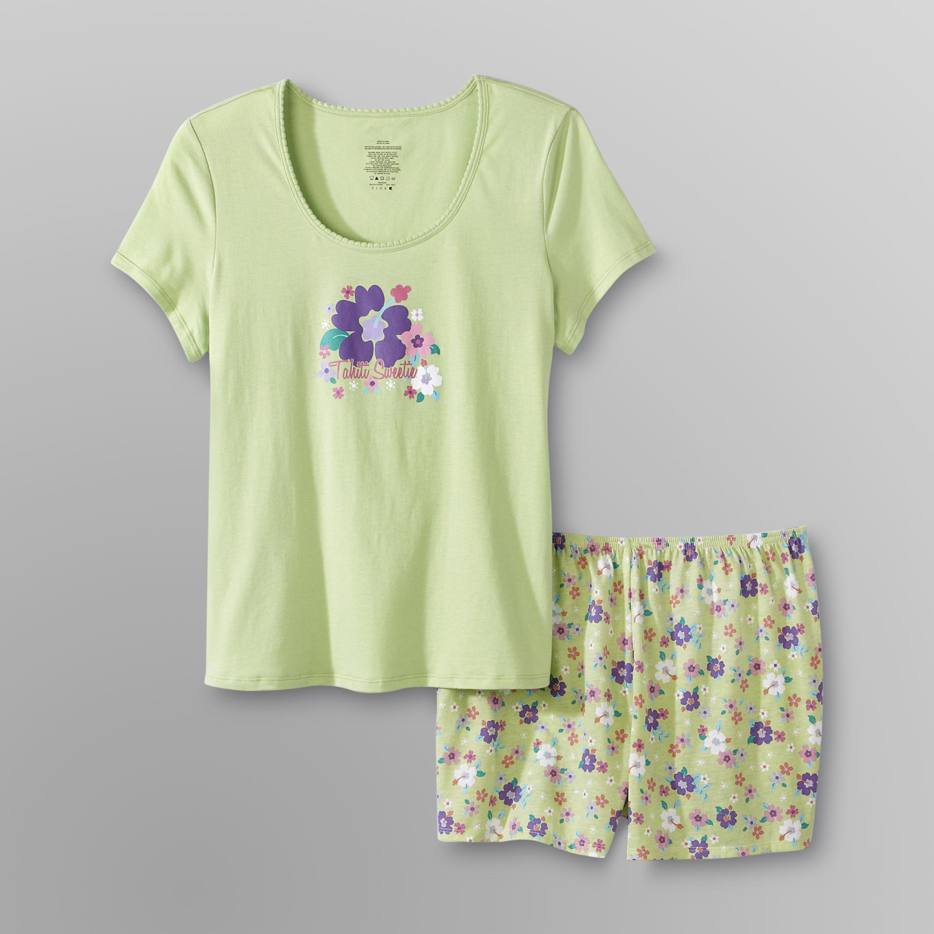 Pink K Women's T-Shirt & Shorts - Flowers at Kmart.com