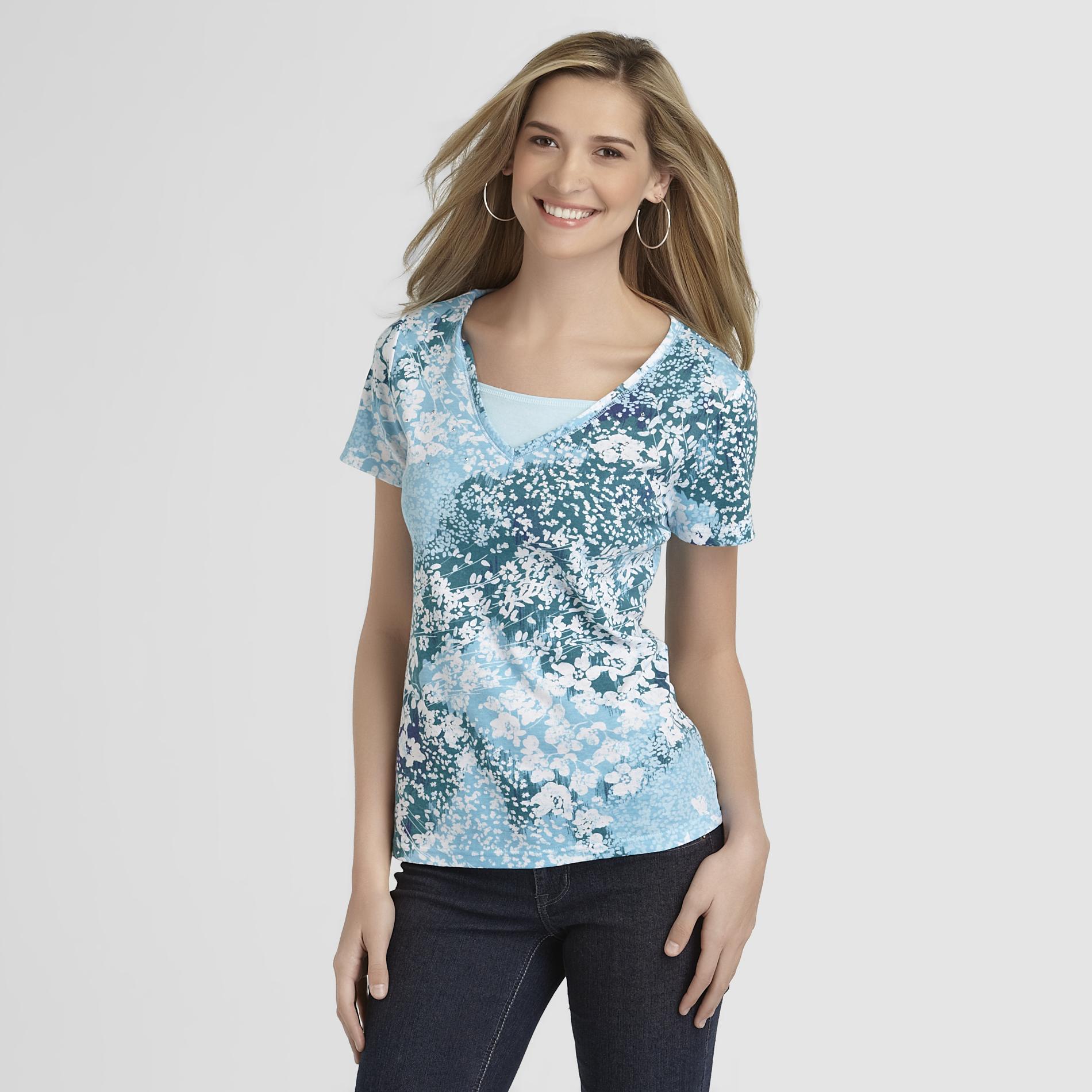 Basic Editions Women's T-Shirt - Floral at Kmart.com