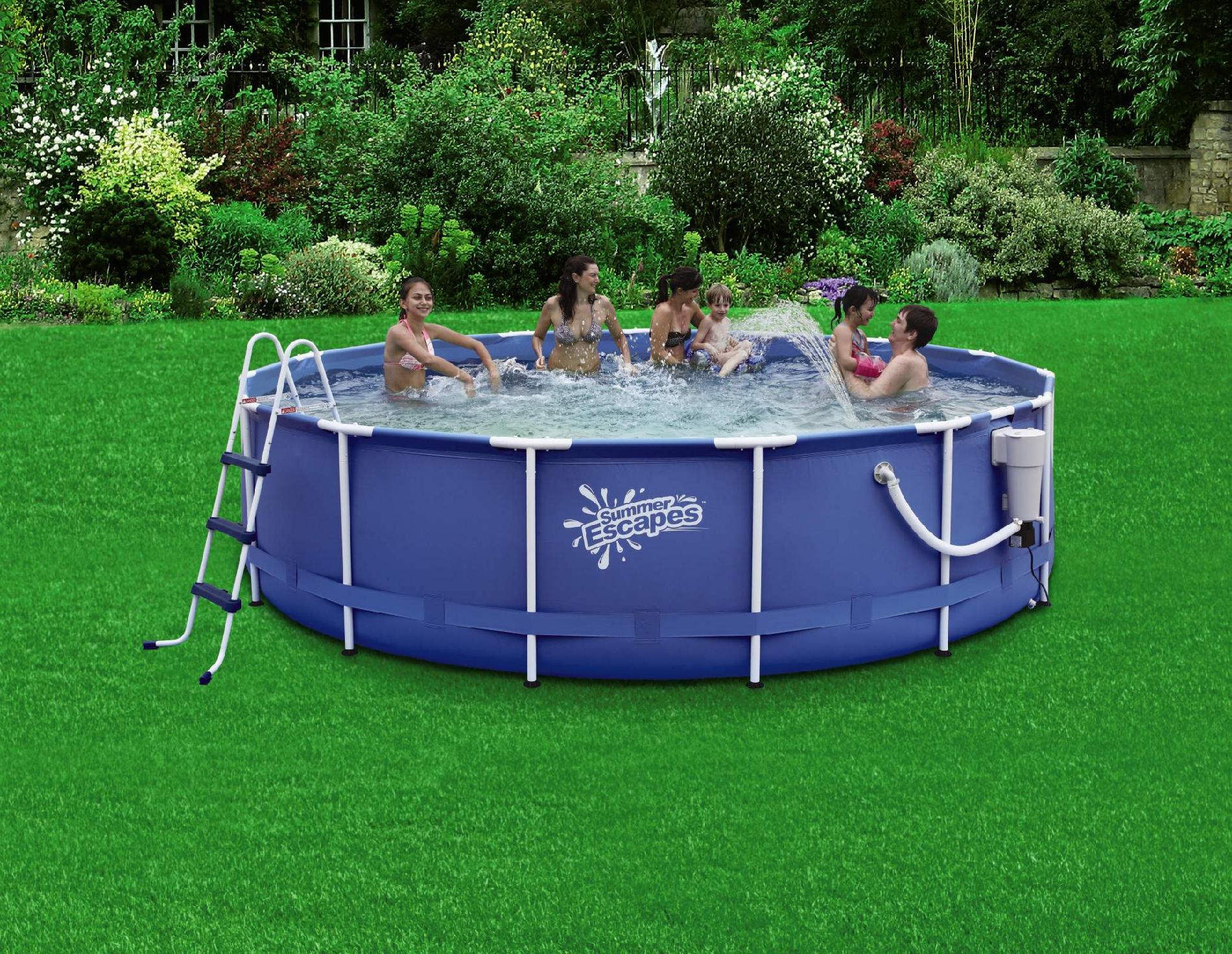 Summer Escapes 14FT X 42IN Metal Frame Pool Set Shop Your Way Online