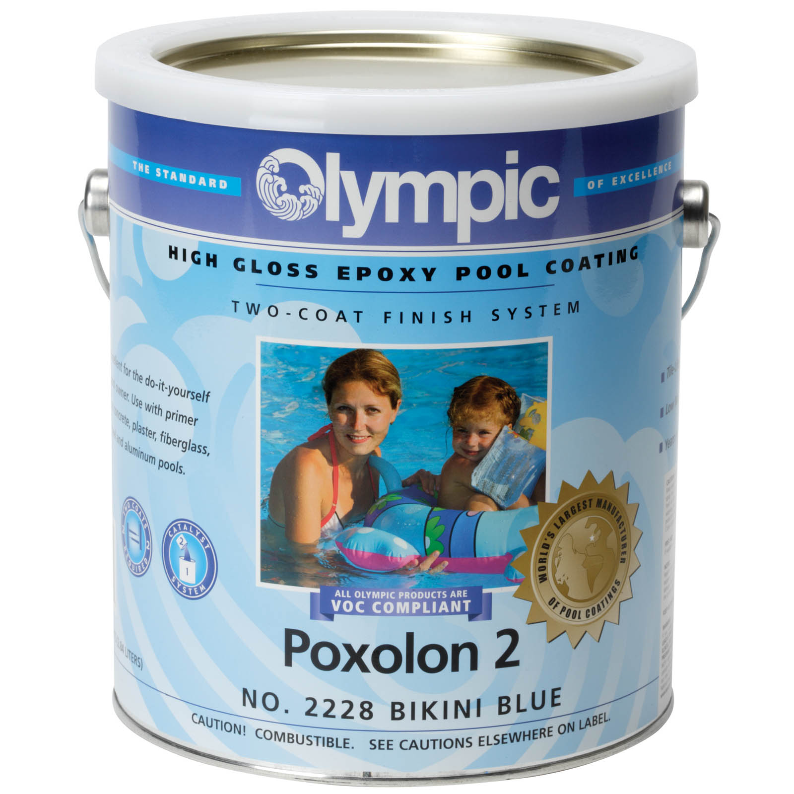 TOPO-LOGIC SYSTEMS, INC. Poxolon 2 Epoxy Coating Bikini Blue, Pool Paint - TOPO-LOGIC SYSTEMS, INC.