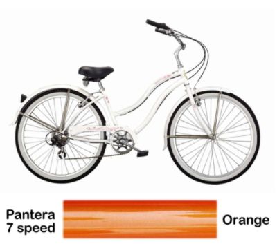 Micargi Orange Pantera 7 Speed Beach Cruiser Female