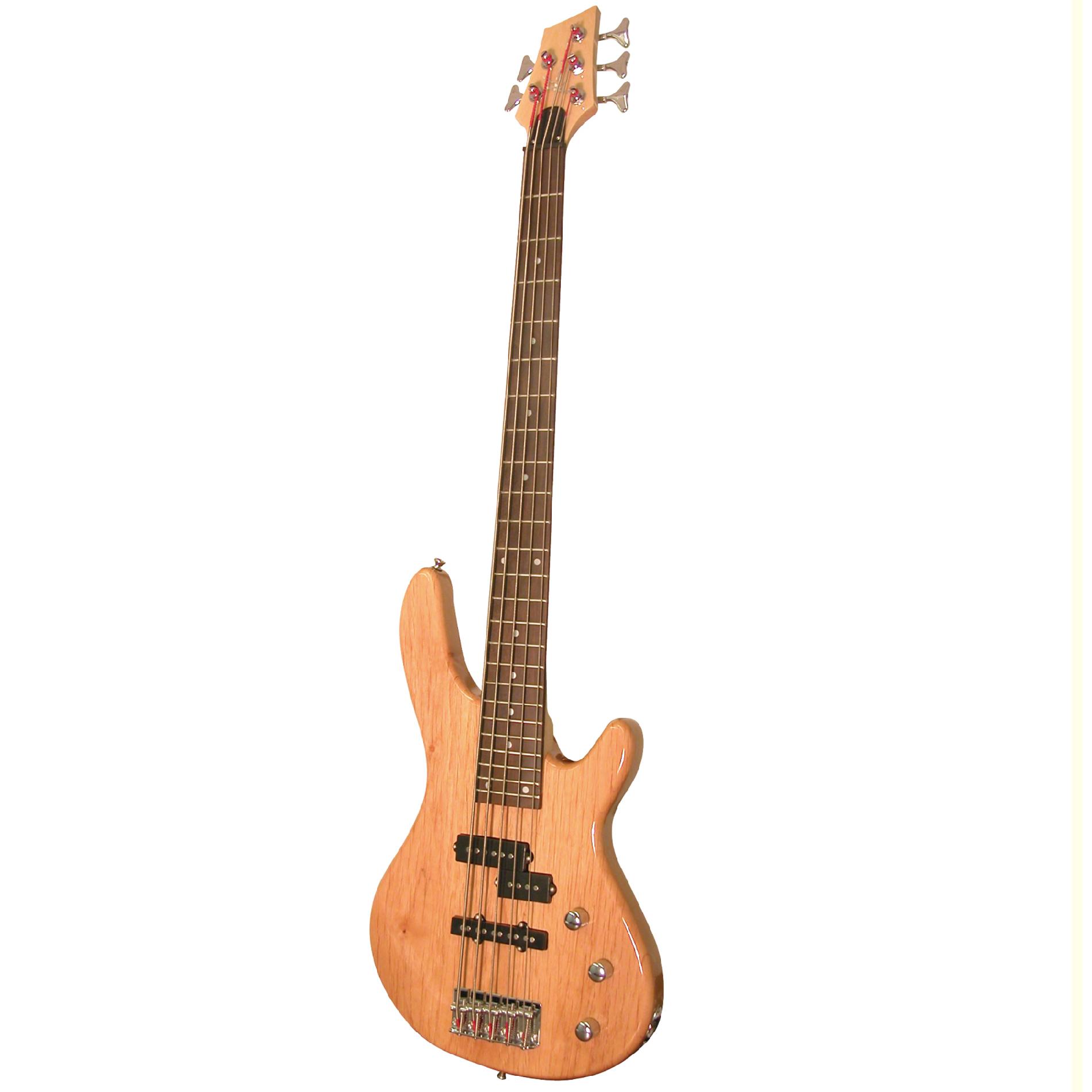 Kona 5 String Electric Bass in Natural Wood Finish