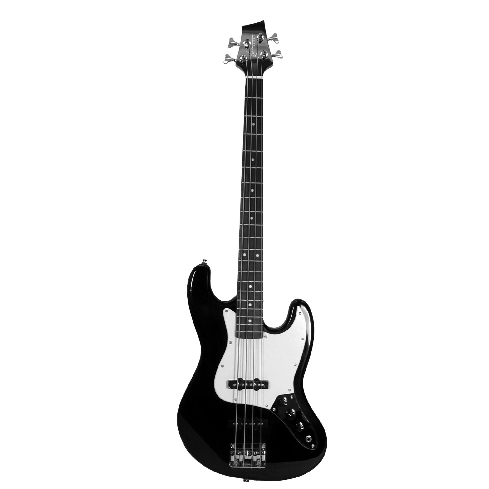 Kona Jazz Bass Style Guitar in Solid Black