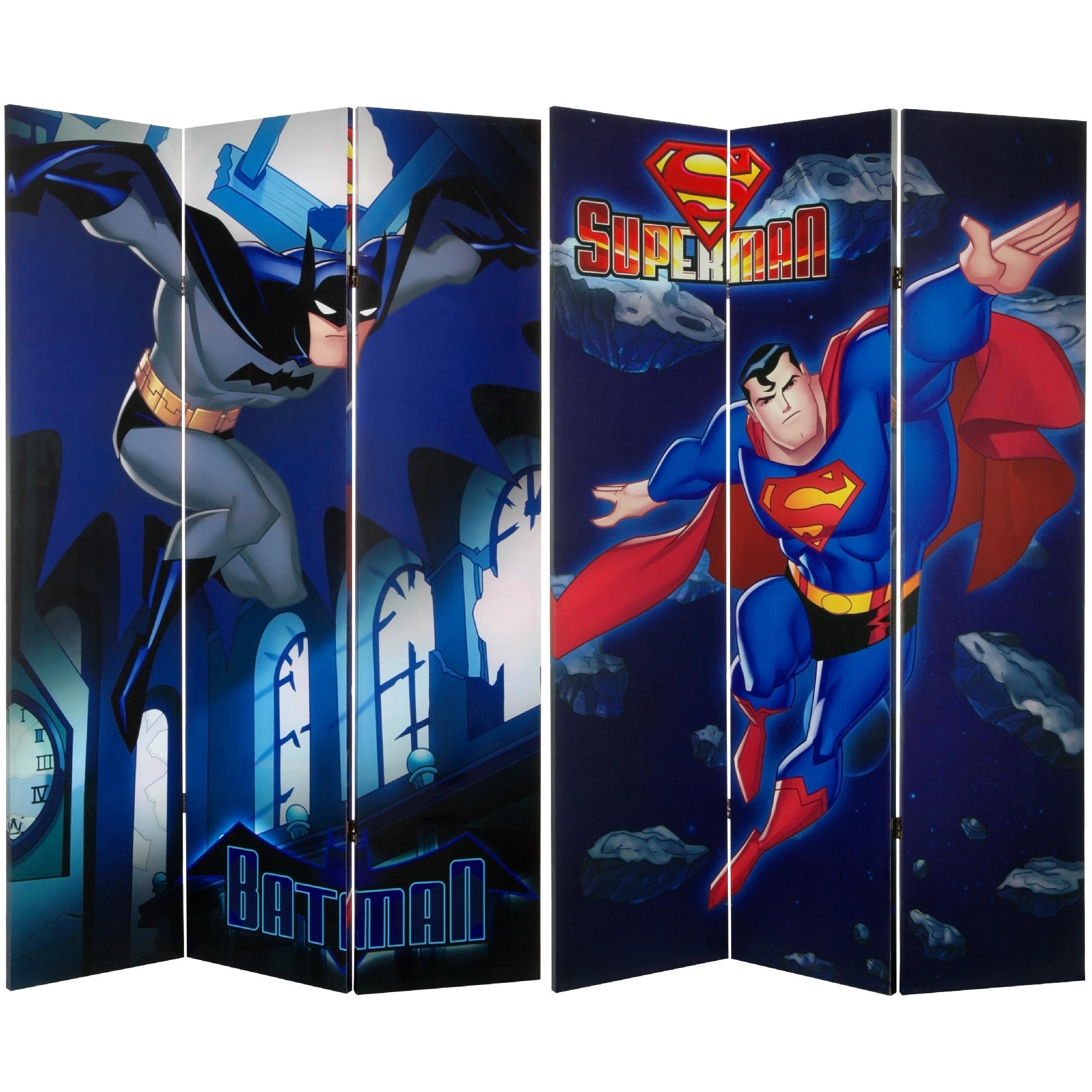 Oriental Furniture 6 ft. Tall Double Sided Superman and Batman Canvas Room Divider at Kmart.com