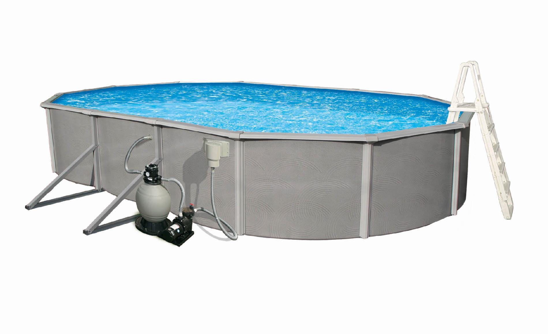 Blue Wave Belize 15 ft x 30 ft Oval 48" Deep 6-in Top Rail ...