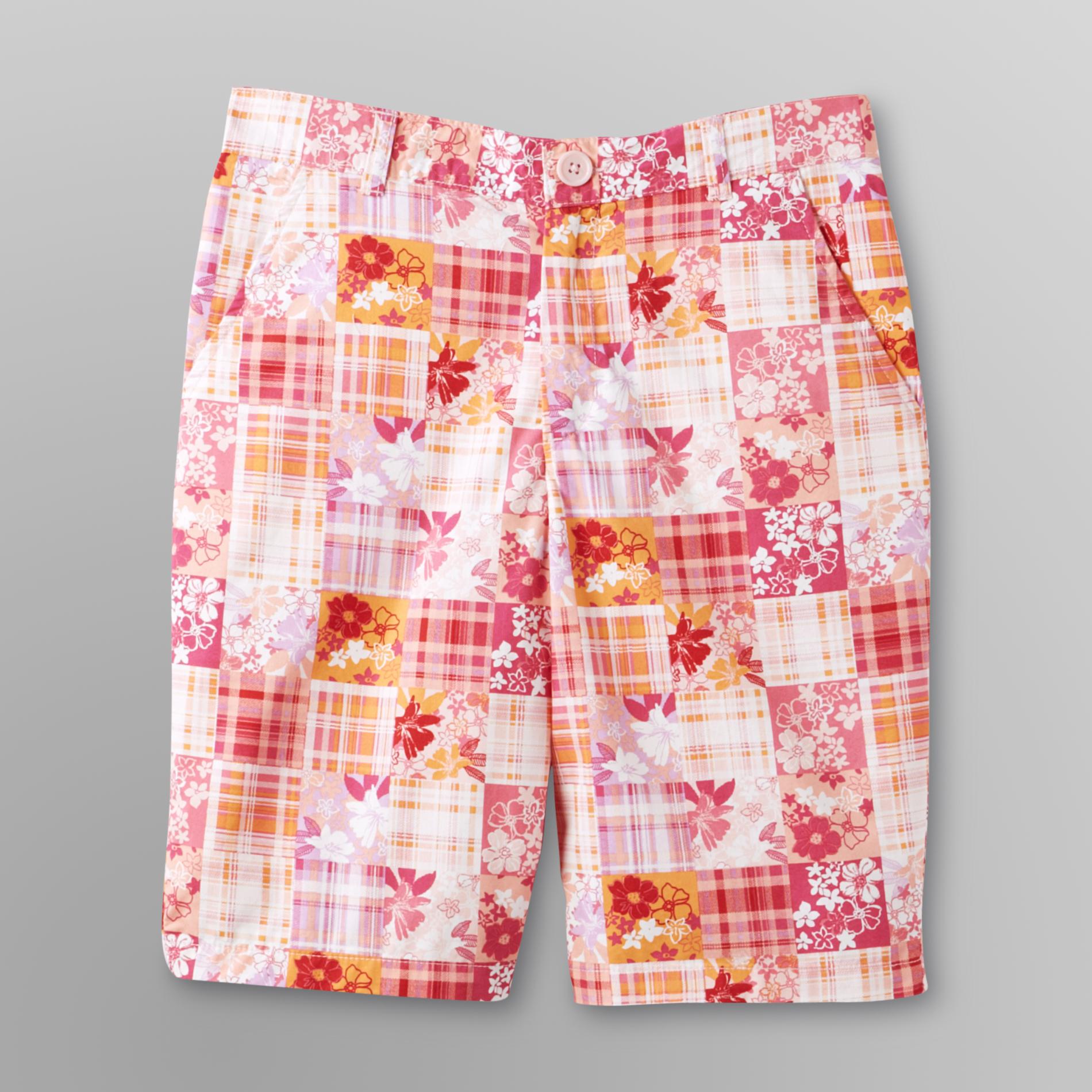 Basic Editions Women's Bermuda Shorts - Floral Patchwork at Kmart.com