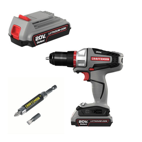 Craftsman Bolt-On 20 Volt MAX Drill, Battery and Specialty Bits Bundle at Craftsman.com