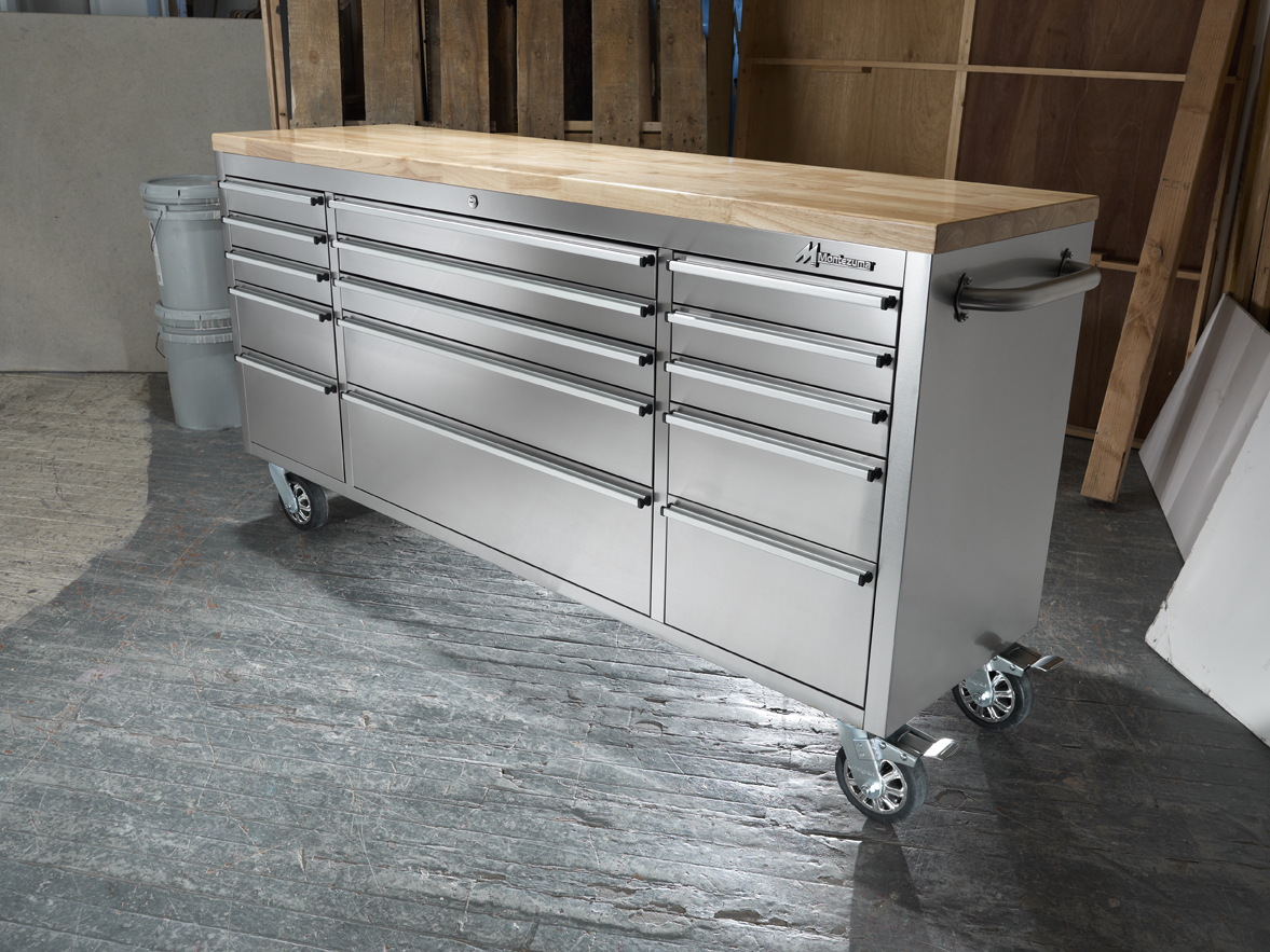 Montezuma 72 15-Drawer Stainless Steel Roller Cabinet